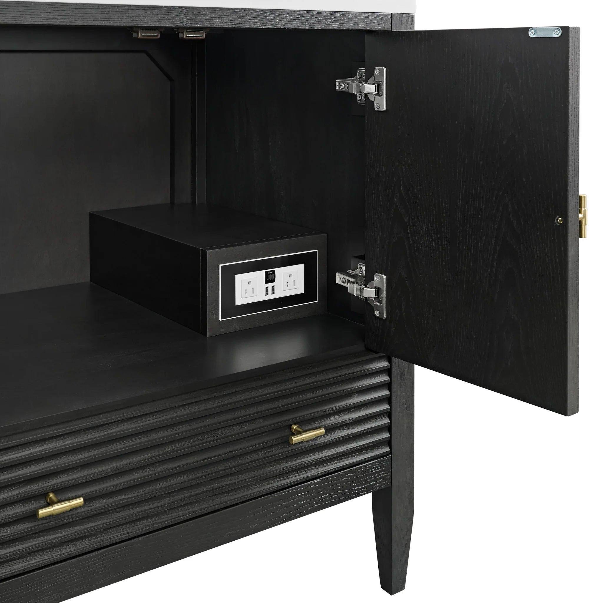 30" Myrrin Single Vanity in Carbon Oak by James Martin Vanities-Eternal Jasmine Pearl Silestone 12