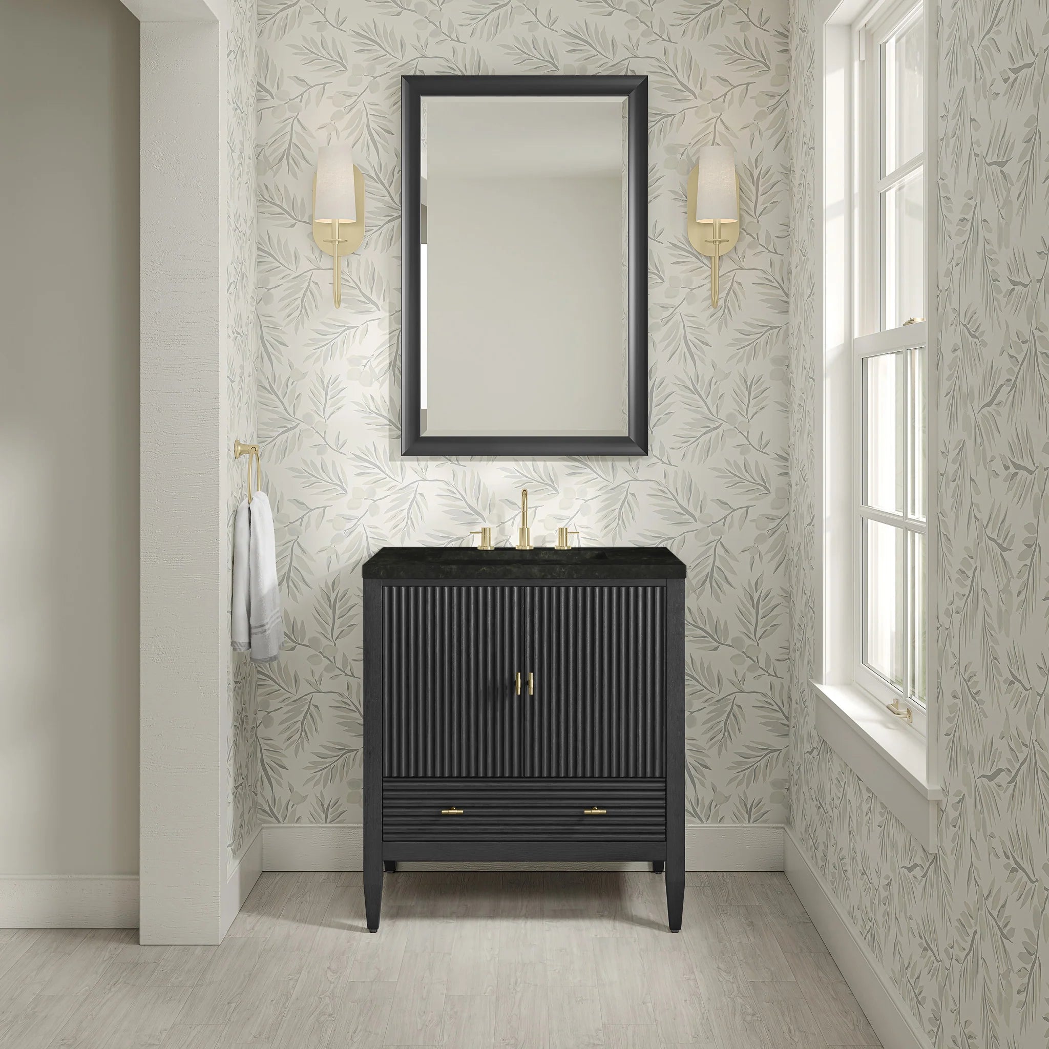 30" Myrrin Single Vanity in Carbon Oak by James Martin Vanities-Phantome Eclos 1