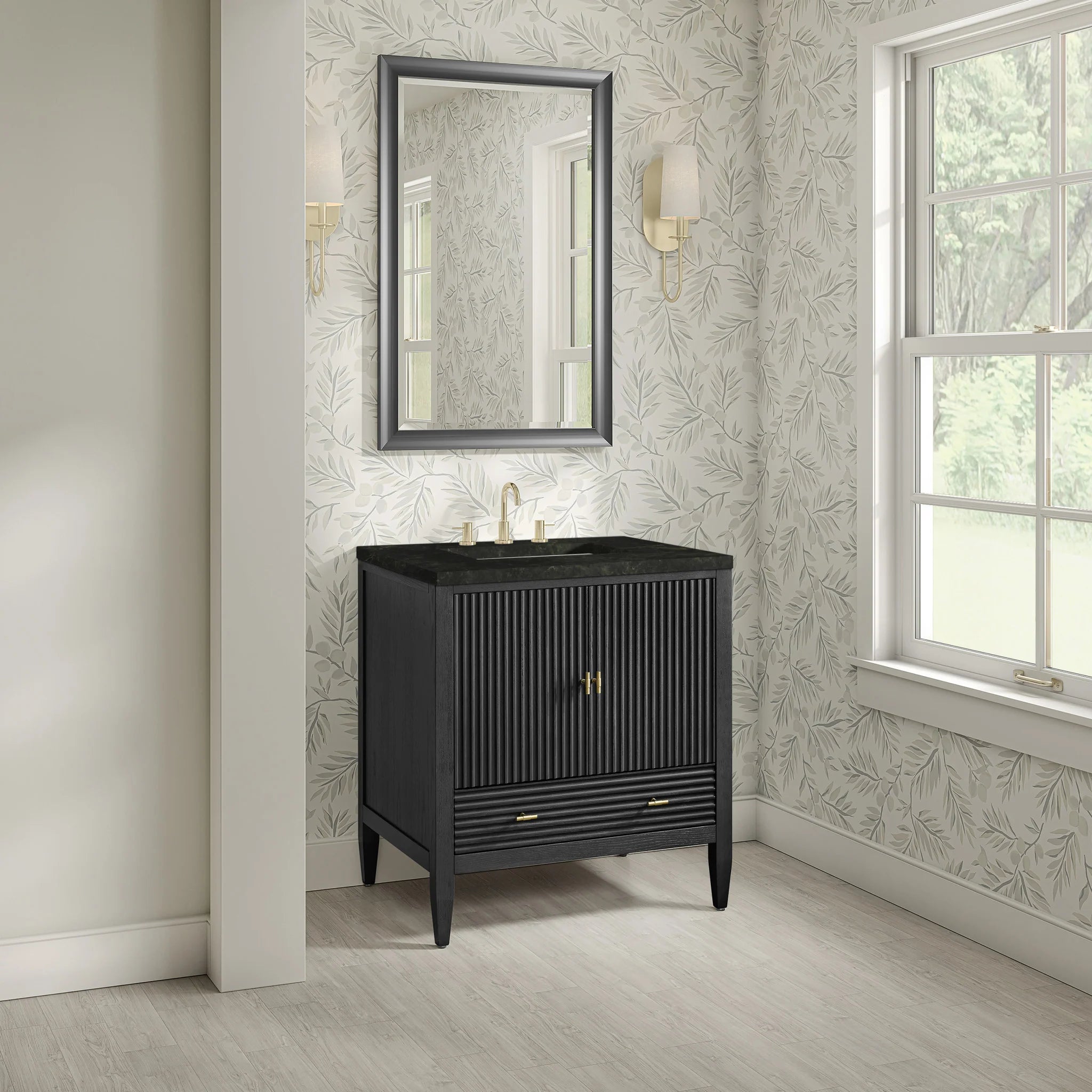 30" Myrrin Single Vanity in Carbon Oak by James Martin Vanities-Phantome Eclos 2