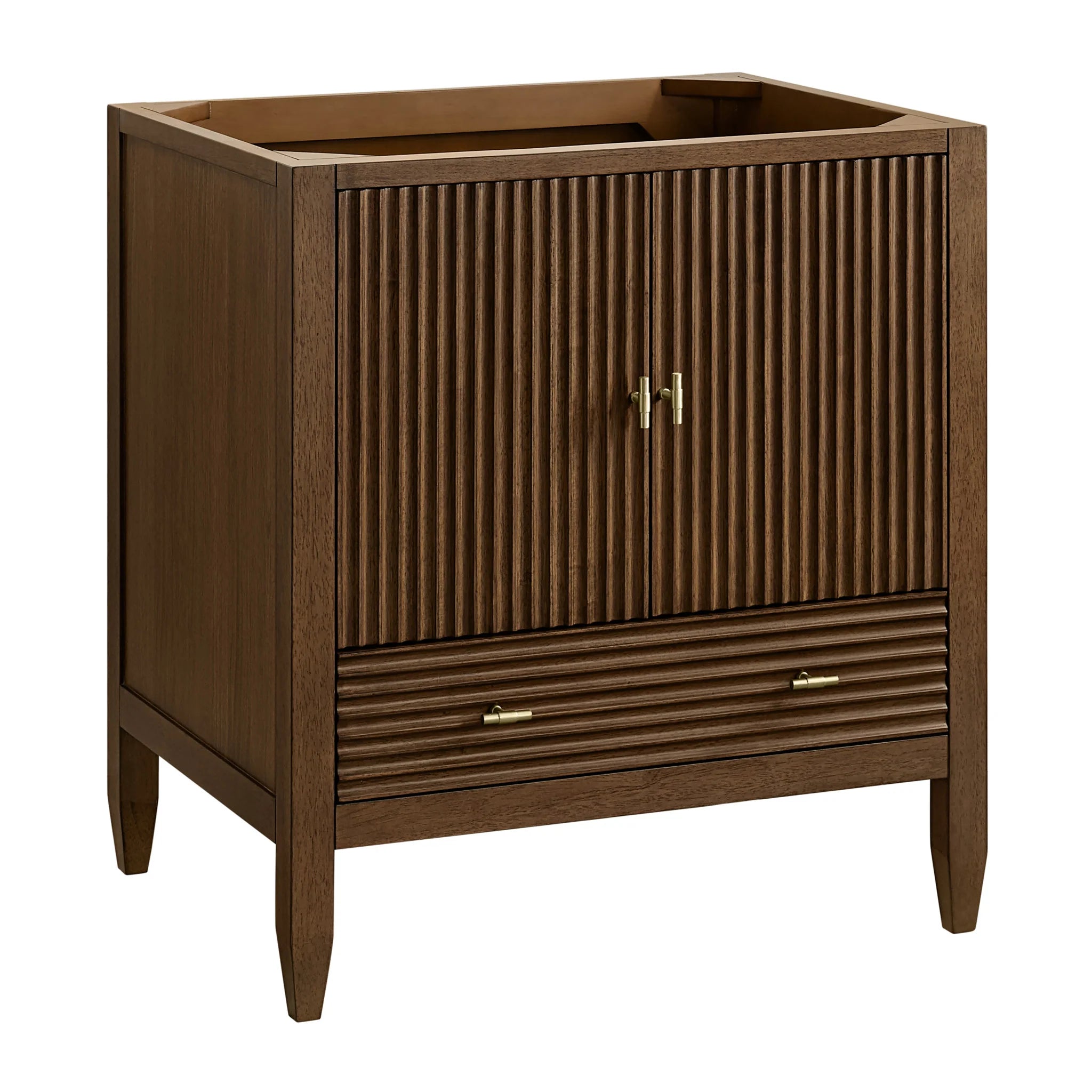 30" Myrrin Single Vanity in Mid-Century Walnut by James Martin Vanities-Charcoal Soapstone Silestone 7