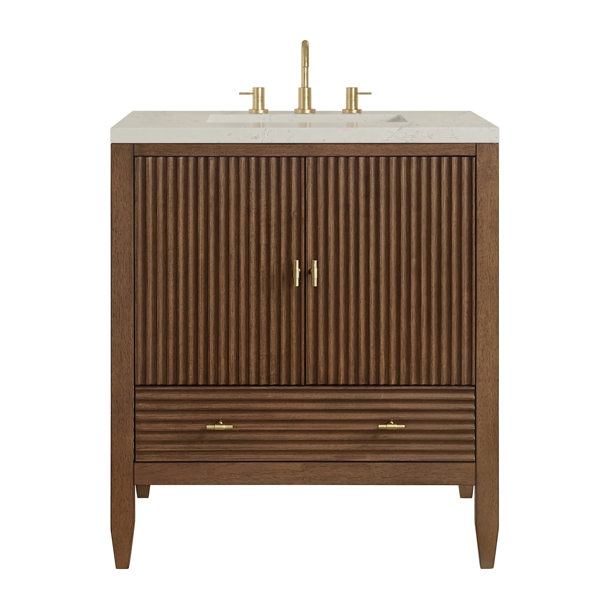 30" Myrrin Single Vanity in Mid-Century Walnut by James Martin Vanities-Siberian Silestone 