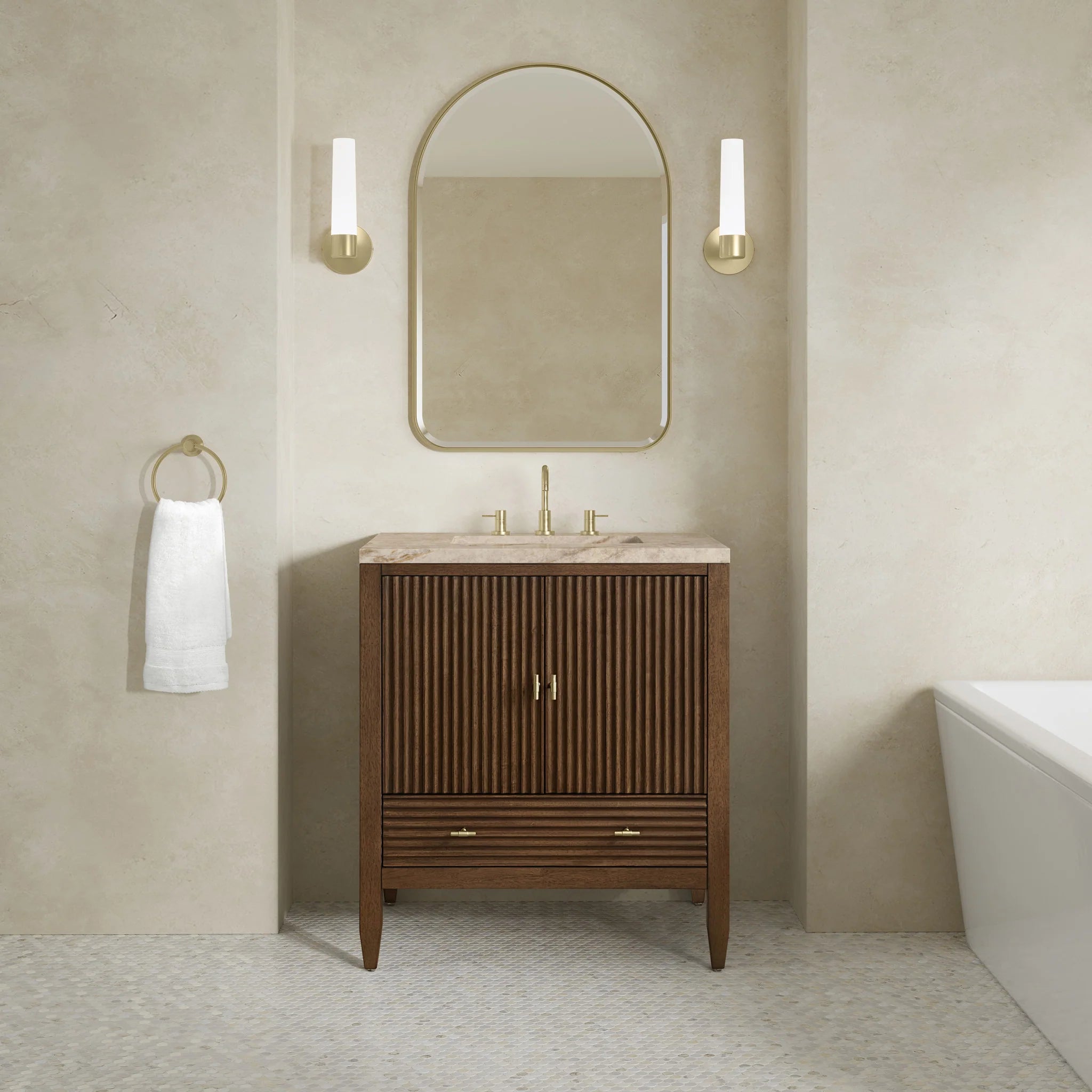 30" Myrrin Single Vanity in Mid-Century Walnut by James Martin Vanities-Tajnar Eclos 1