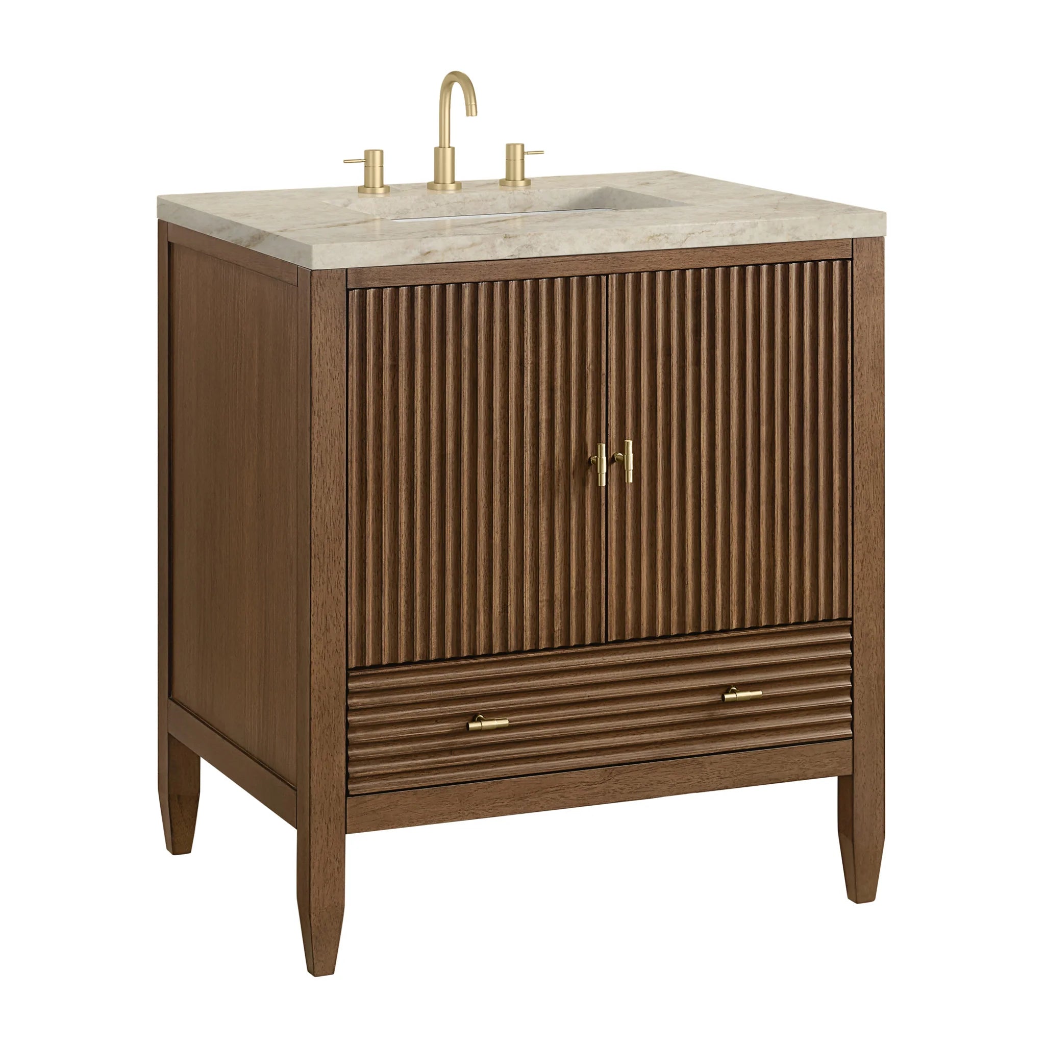 30" Myrrin Single Vanity in Mid-Century Walnut by James Martin Vanities-Tajnar Eclos 9