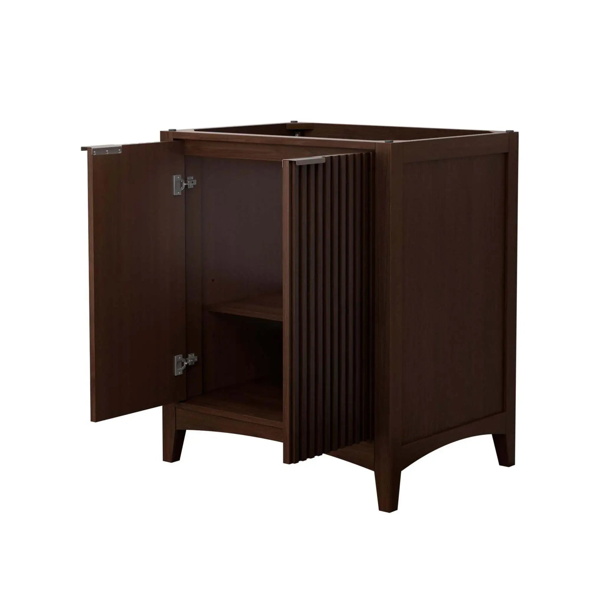 30" Palmilla Single Bathroom Vanity in Dark Walnut with Brushed Nickel Trim by Wyndham