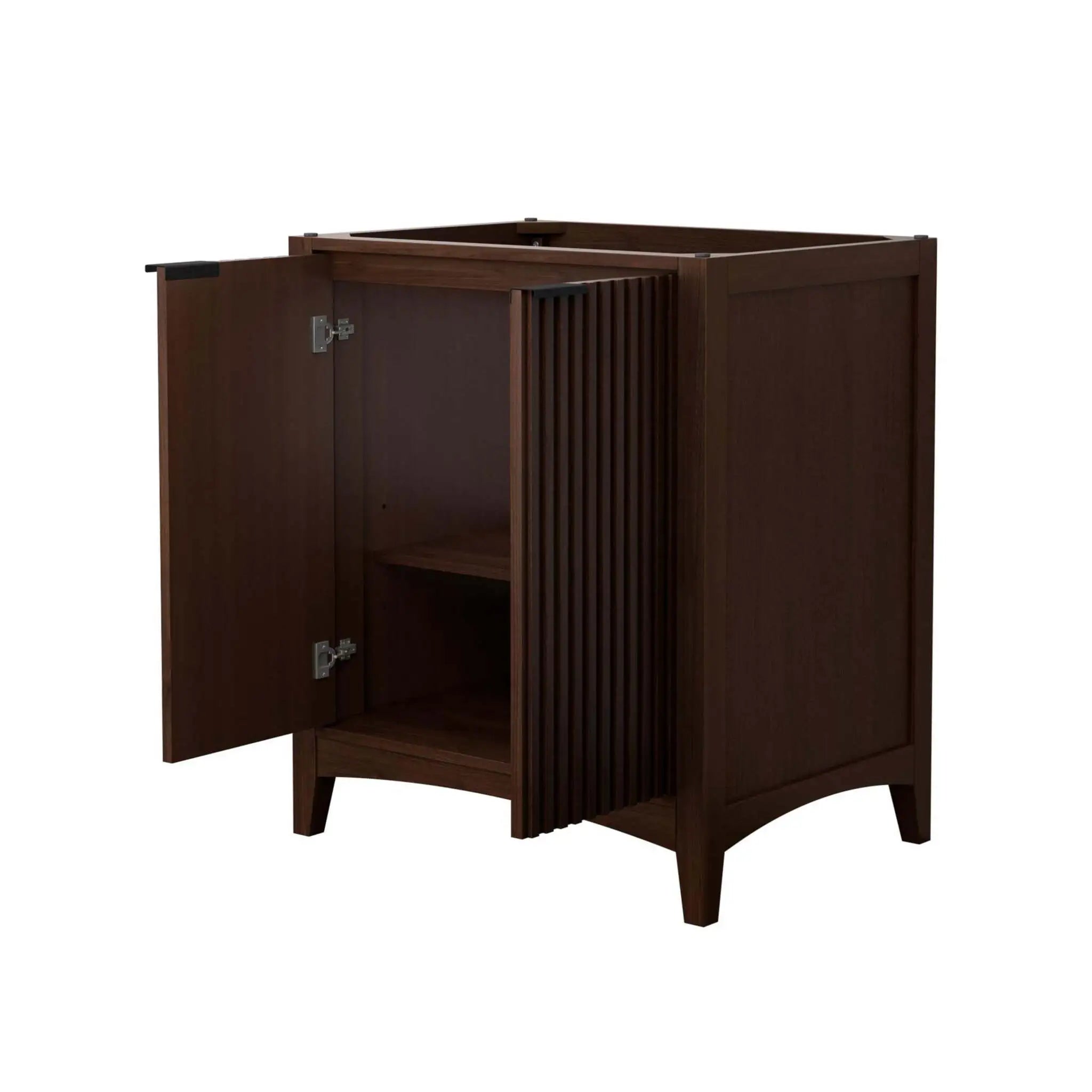 30" Palmilla Single Bathroom Vanity in Dark Walnut with Matte Black Trim by Wyndham
