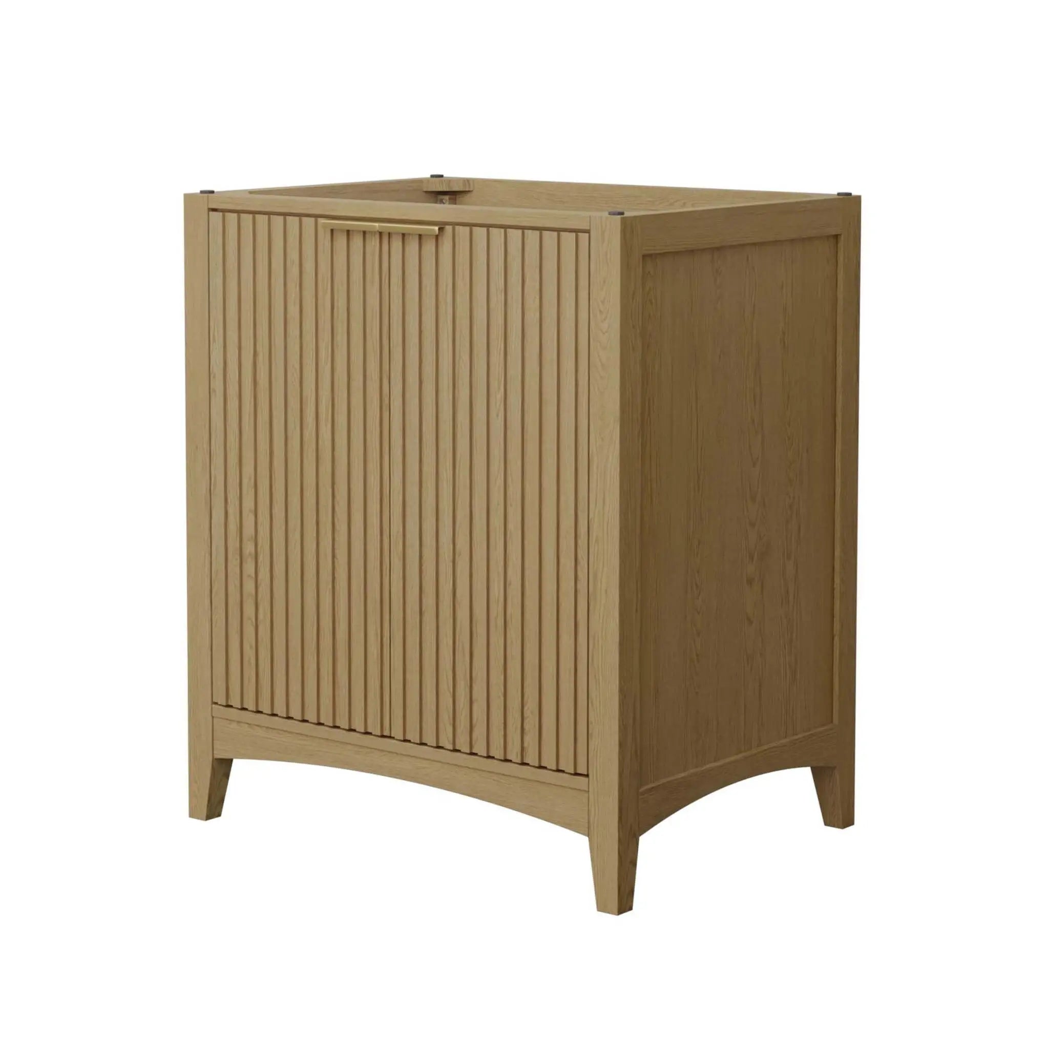 30" Palmilla Single Bathroom Vanity in Natural Oak with Brushed Gold Trim by Wyndham