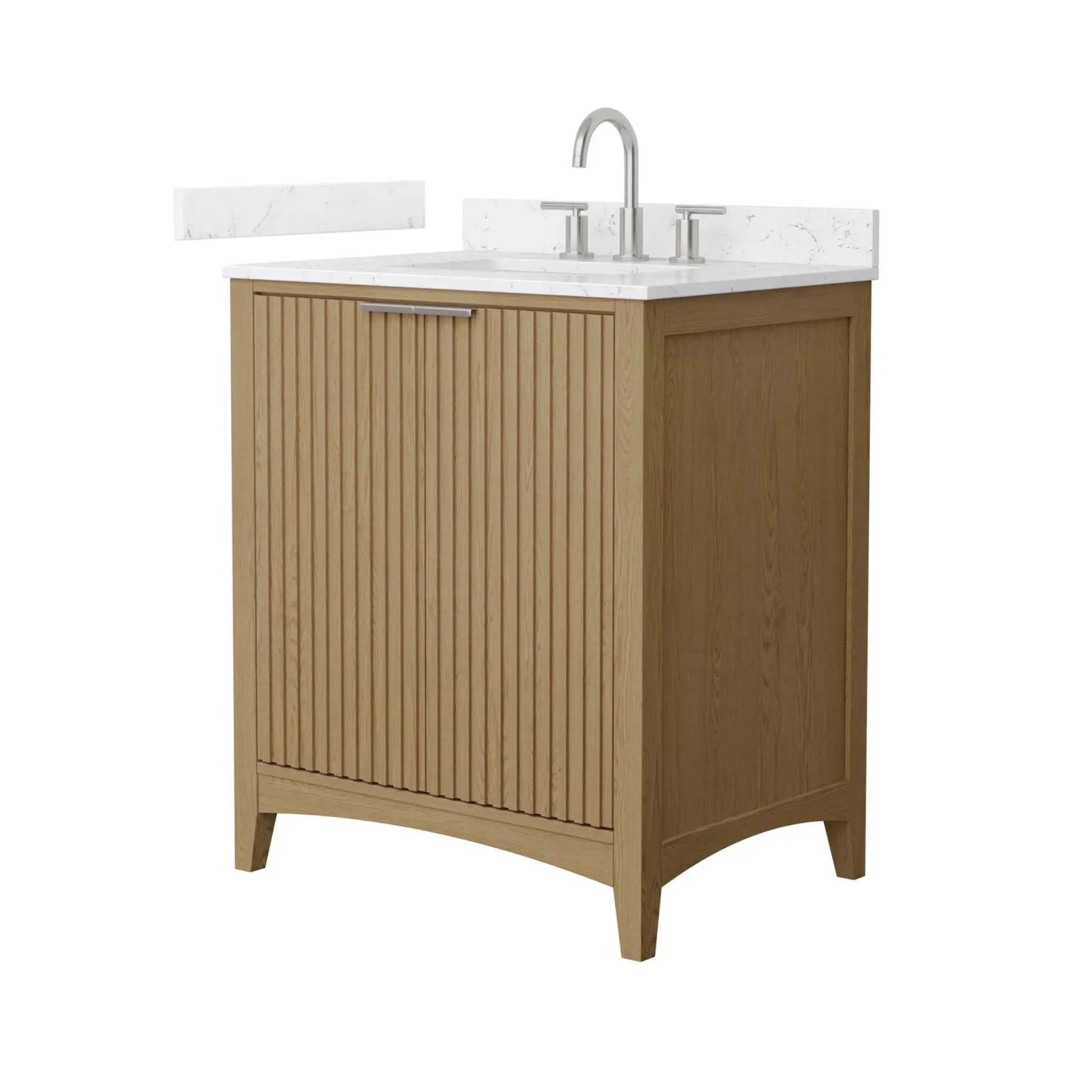 30" Palmilla Single Bathroom Vanity in Natural Oak with Brushed Nickel Trim by Wyndham