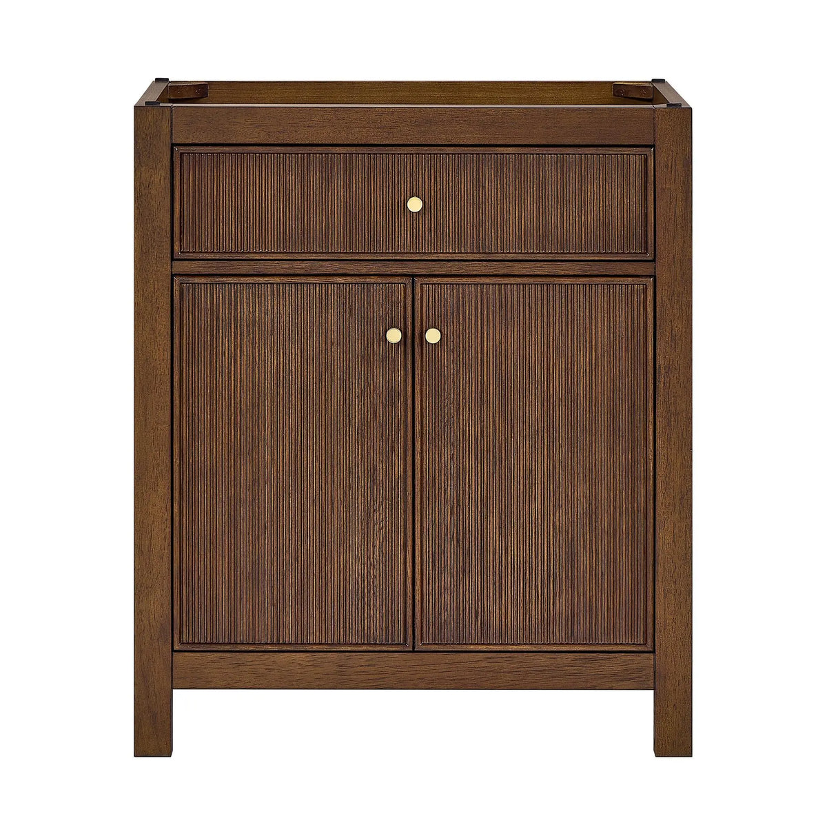 30" Pendry Single Bathroom Vanity Dark Walnut Brushed Gold Trim by wyndham View 33