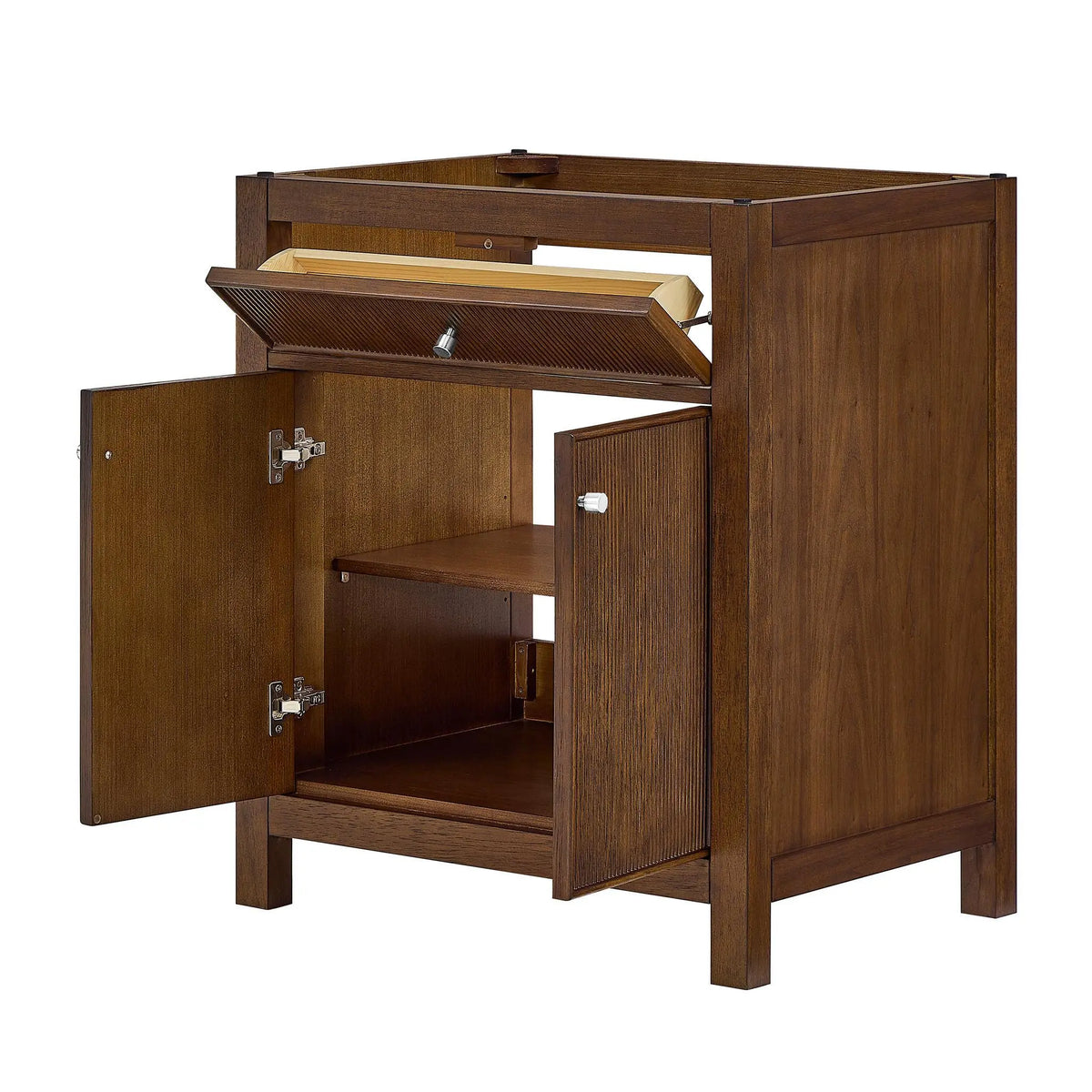 30" Pendry Single Bathroom Vanity Dark Walnut Brushed Nickel Trim by wyndham View 35