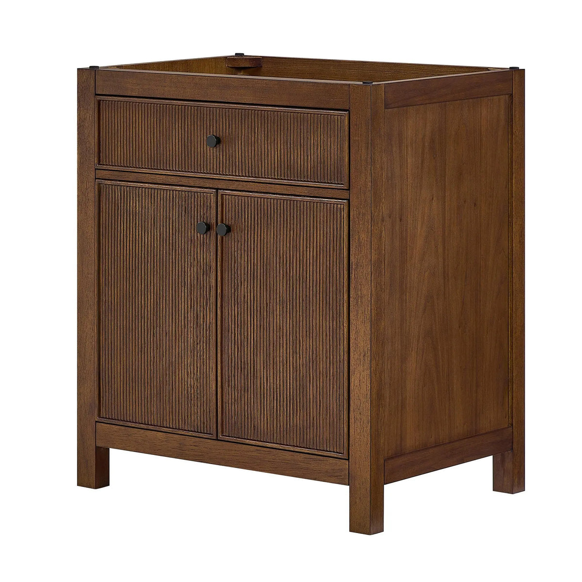 30" Pendry Single Bathroom Vanity Dark Walnut Matte Black Trim by wyndham View 36