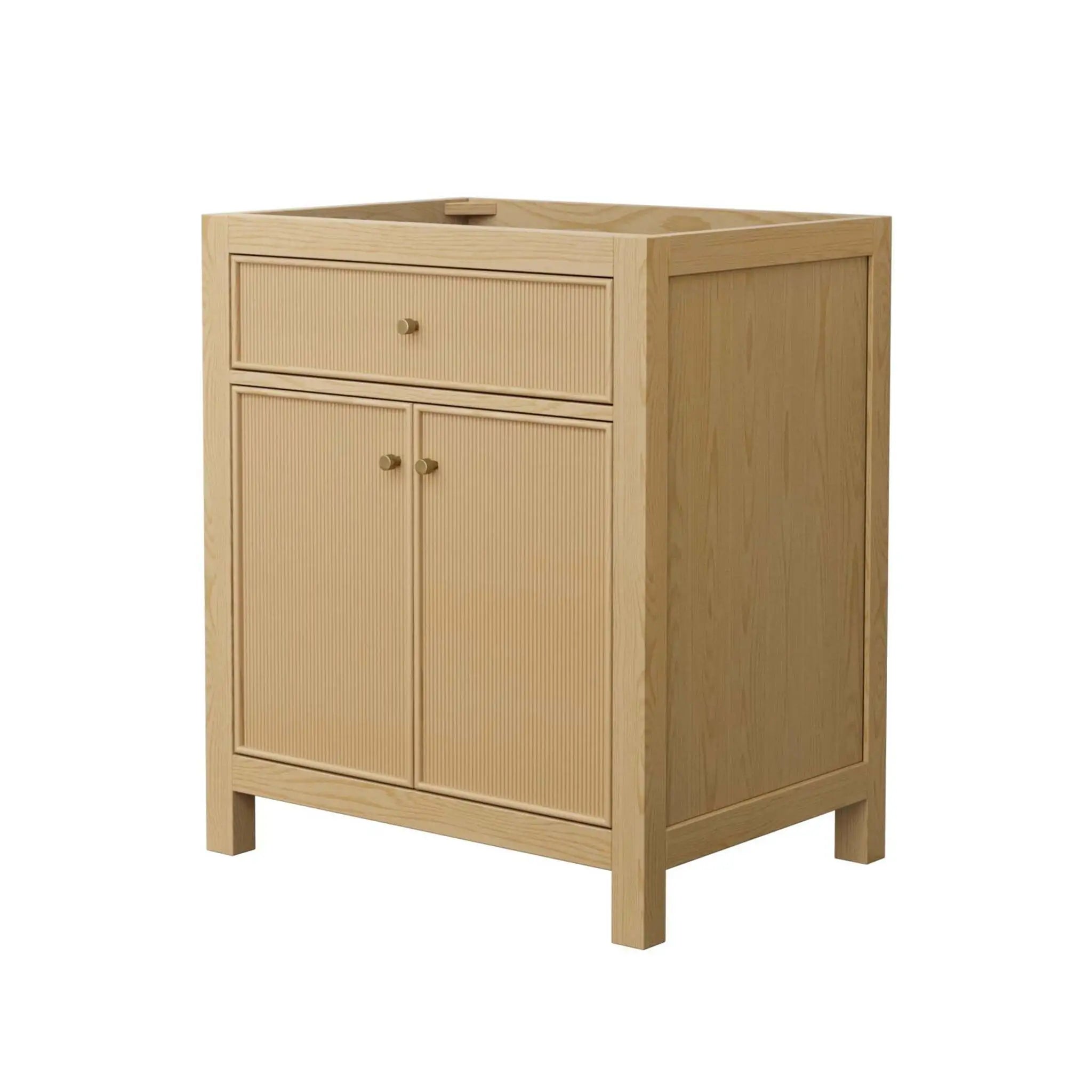 30" Pendry Single Bathroom Vanity in Tanned Oak with Brushed Gold Trim by Wyndham