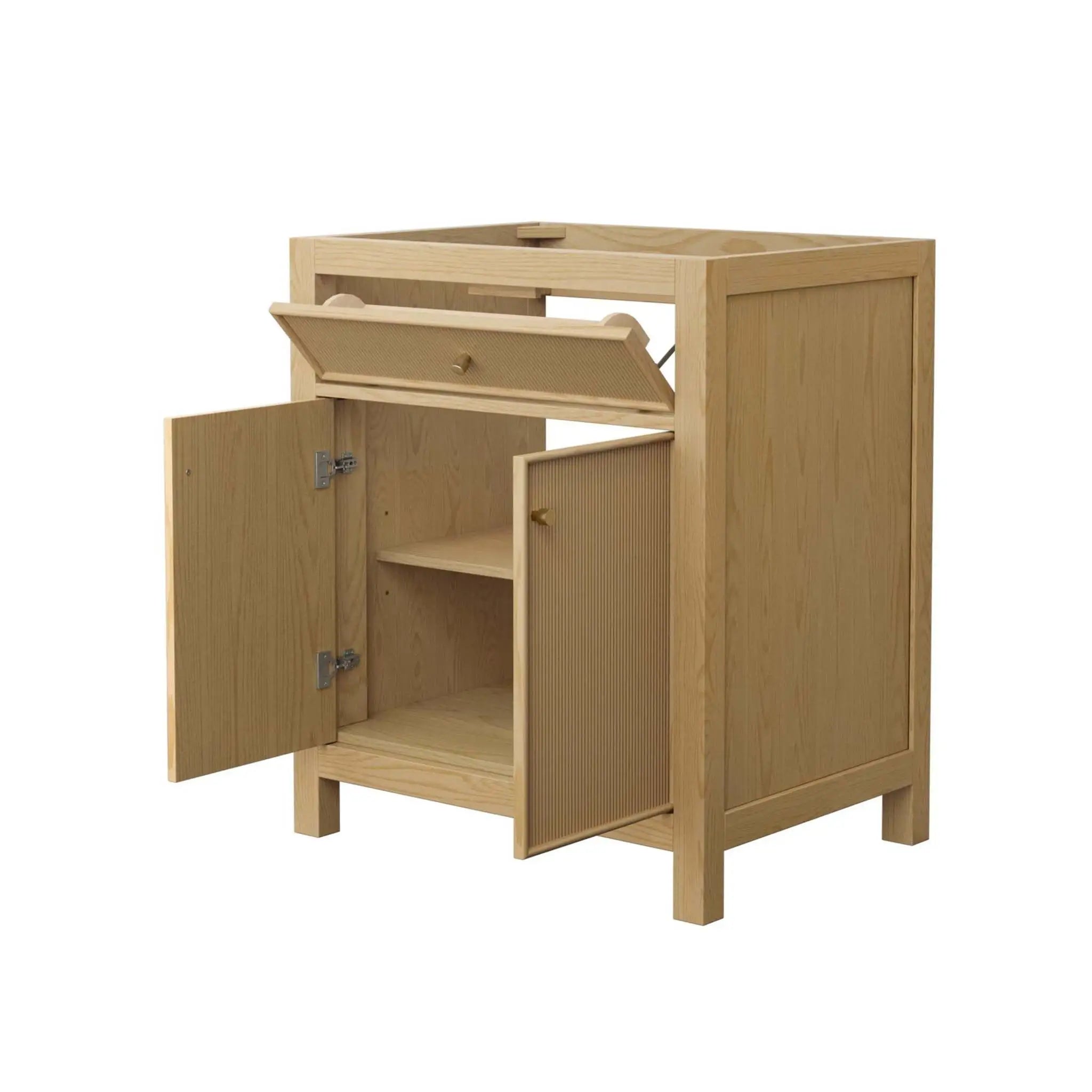 30" Pendry Single Bathroom Vanity in Tanned Oak with Brushed Gold Trim by Wyndham