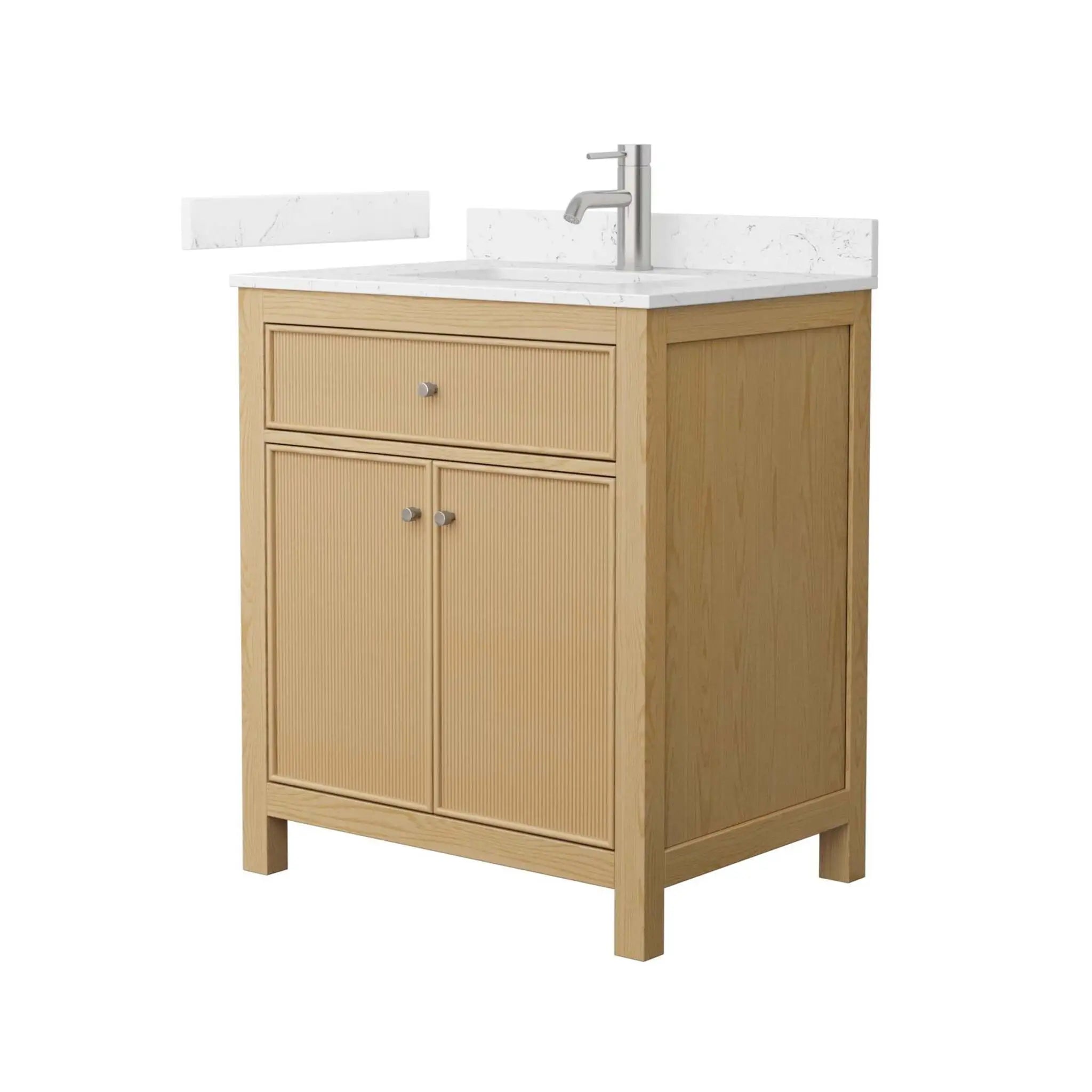 30" Pendry Single Bathroom Vanity in Tanned Oak with Brushed Nickel Trim by Wyndham