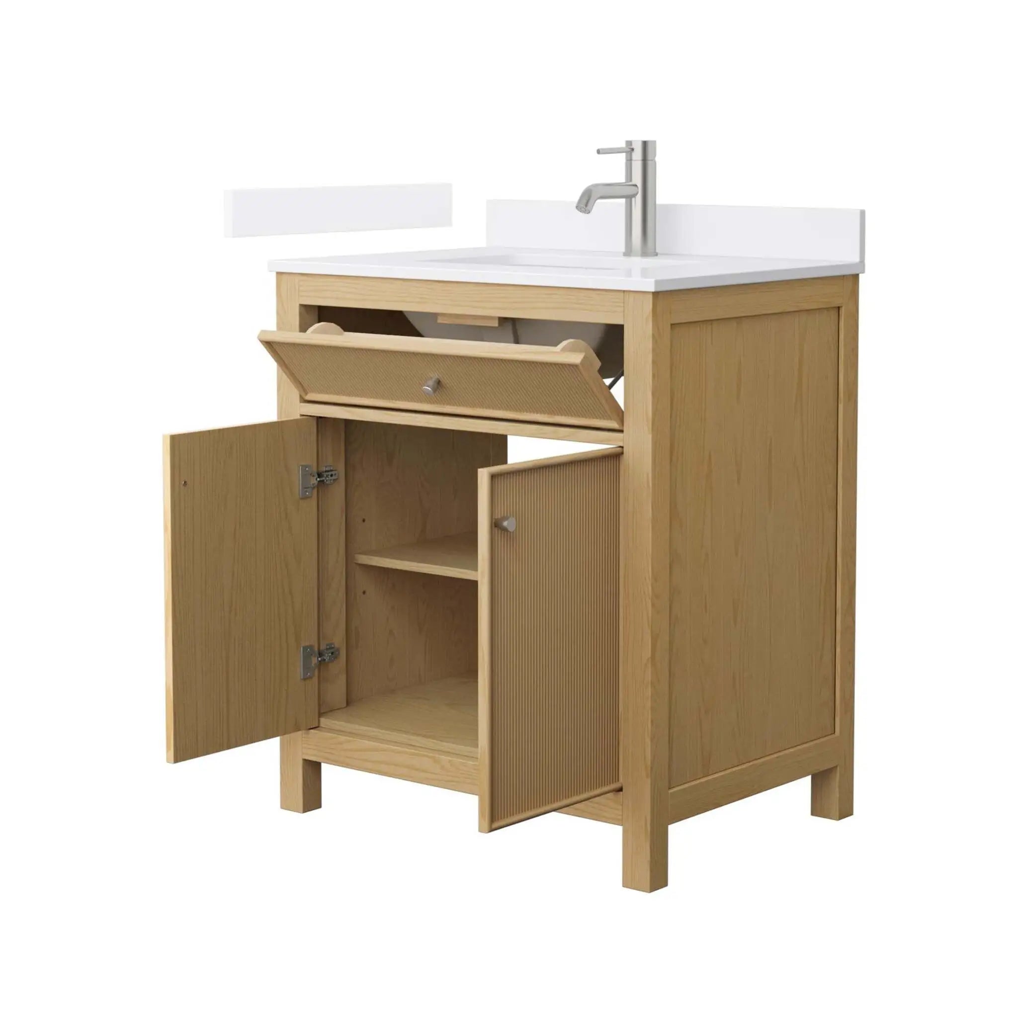 30" Pendry Single Bathroom Vanity in Tanned Oak with Brushed Nickel Trim by Wyndham
