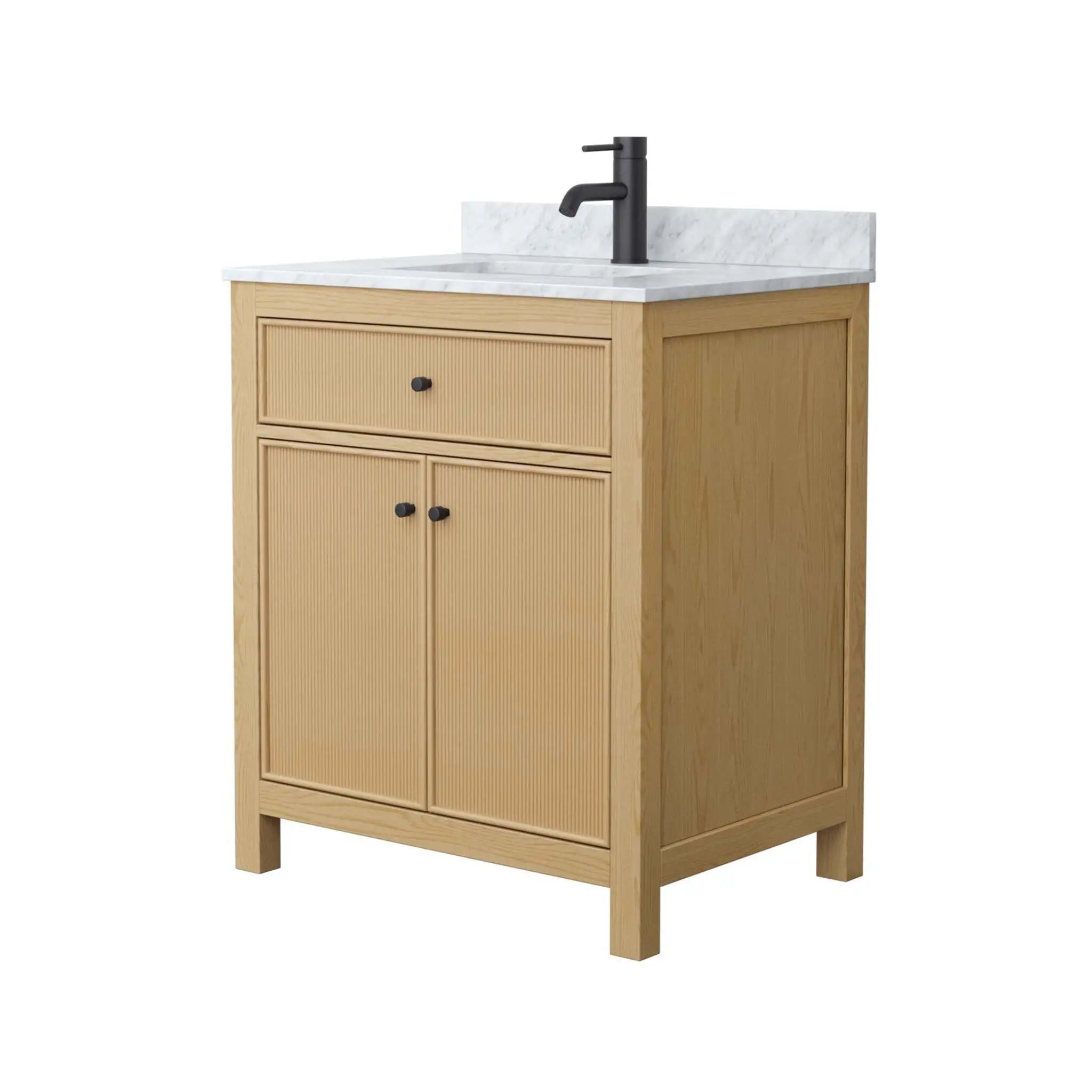 30" Pendry Single Bathroom Vanity in Tanned Oak with Matte Black Trim by Wyndham