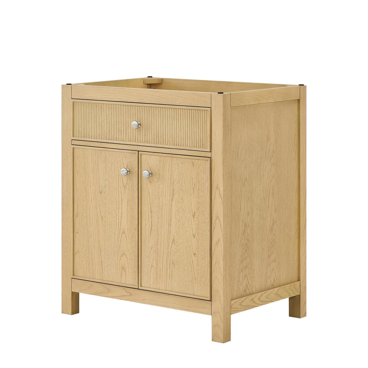 30" Rian Single Bathroom Vanity Scandinavian Oak Brushed Nickel Trim by wyndham View 19