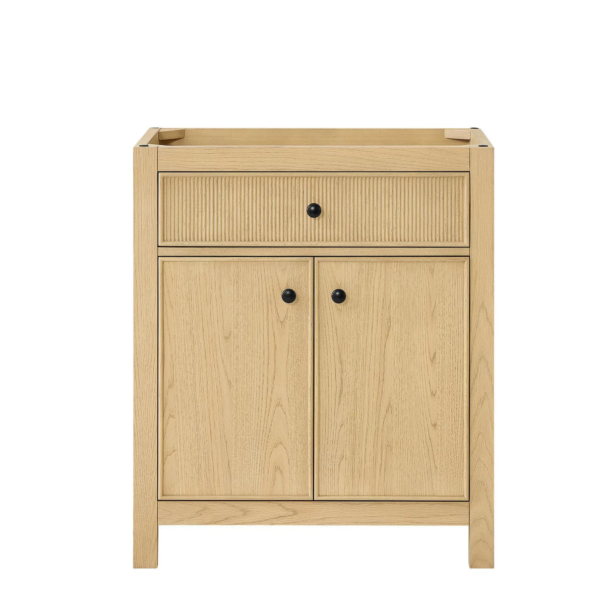 30" Rian Single Bathroom Vanity Scandinavian Oak Matte Black Trim by wyndham View 17