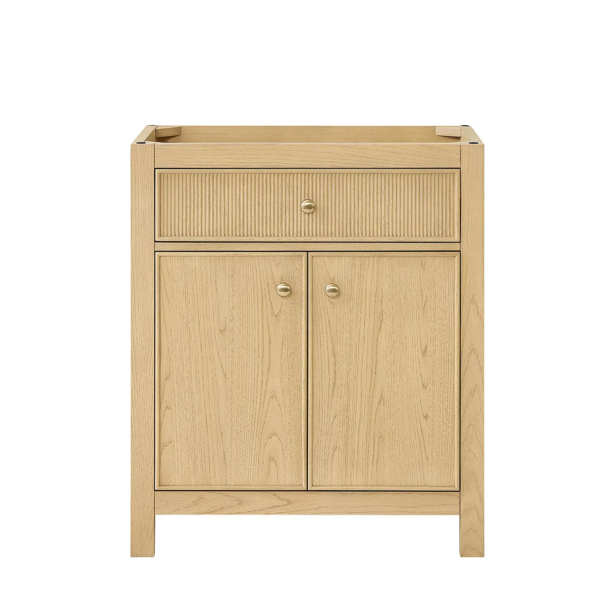 30" Rian Single Bathroom Vanity Scandinavian Oak Satin Bronze Trim by wyndham View 17