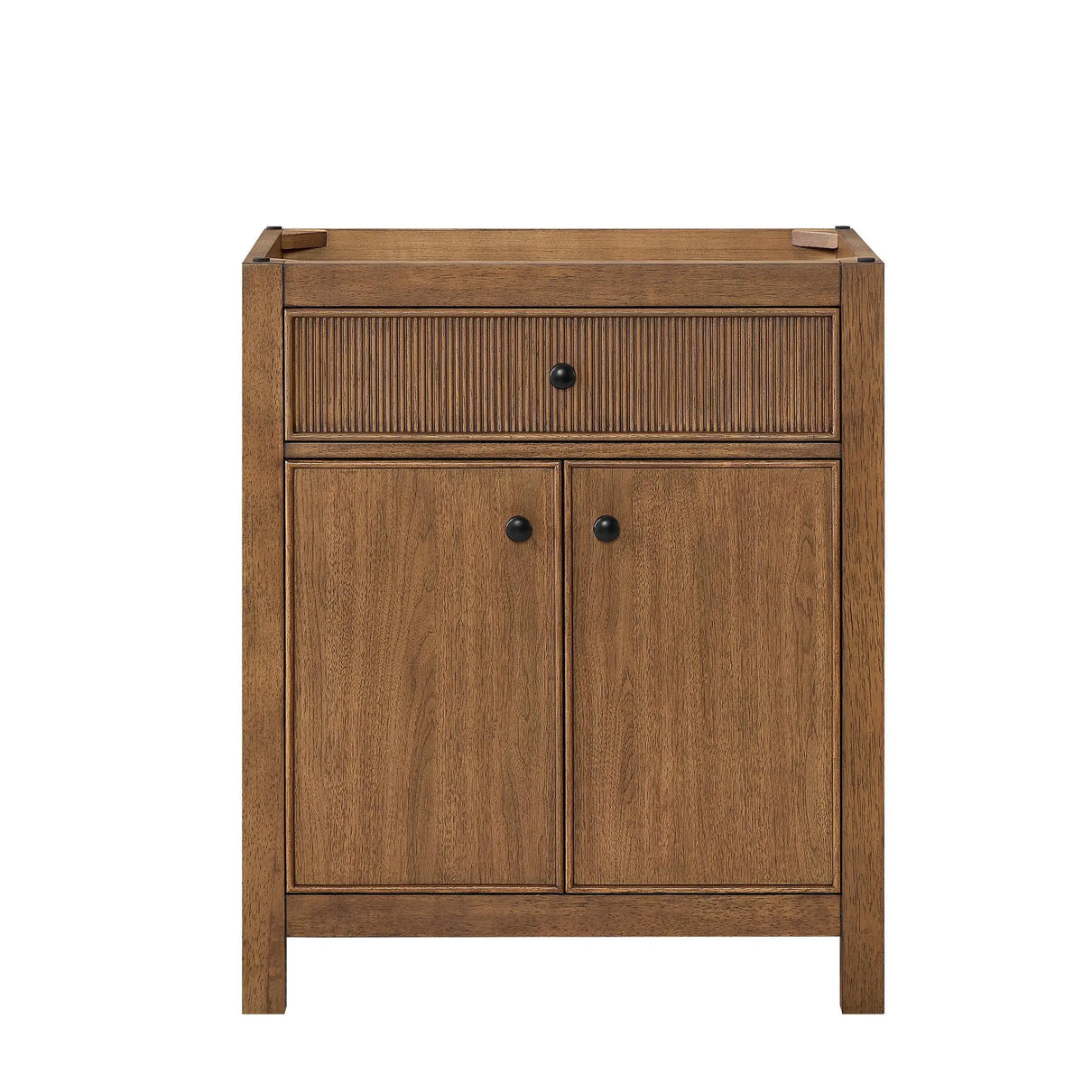 30" Rian Single Bathroom Vanity Toasted Walnut Matte Black Trim by wyndham View 17