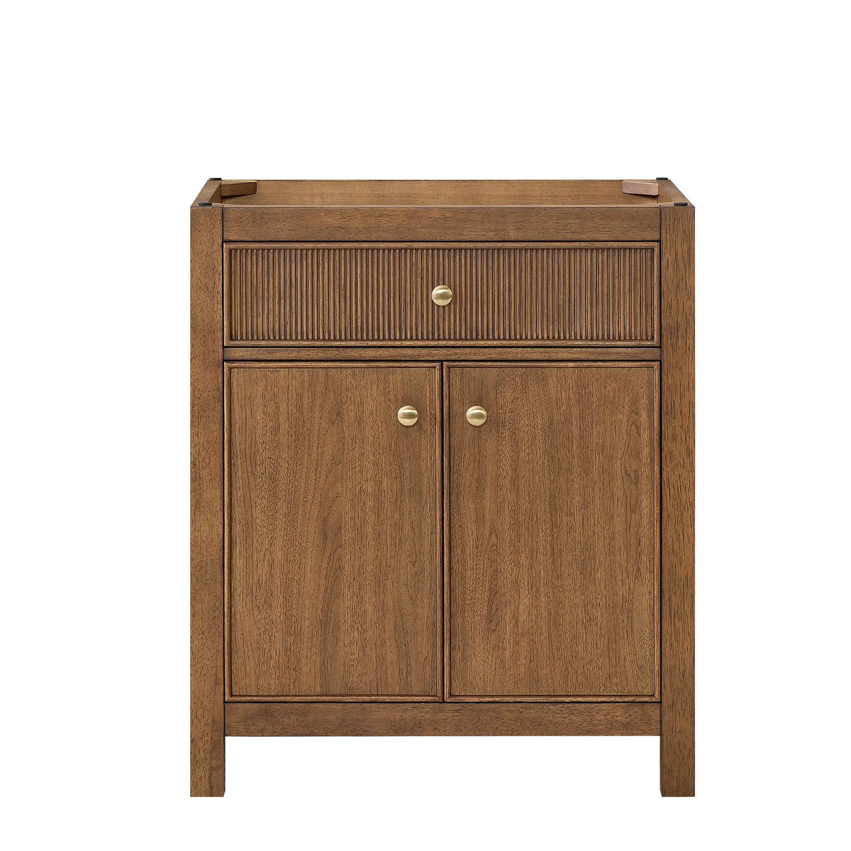 30" Rian Single Bathroom Vanity Toasted Walnut Satin Bronze Trim by wyndham View 17