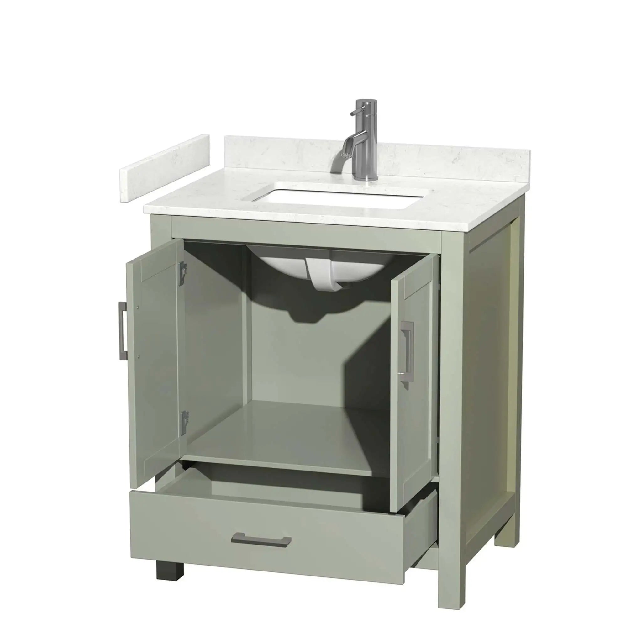 30" Sheffield 30 inch Single Bathroom Vanity in Light Green with Brushed Nickel Trim by Wyndham