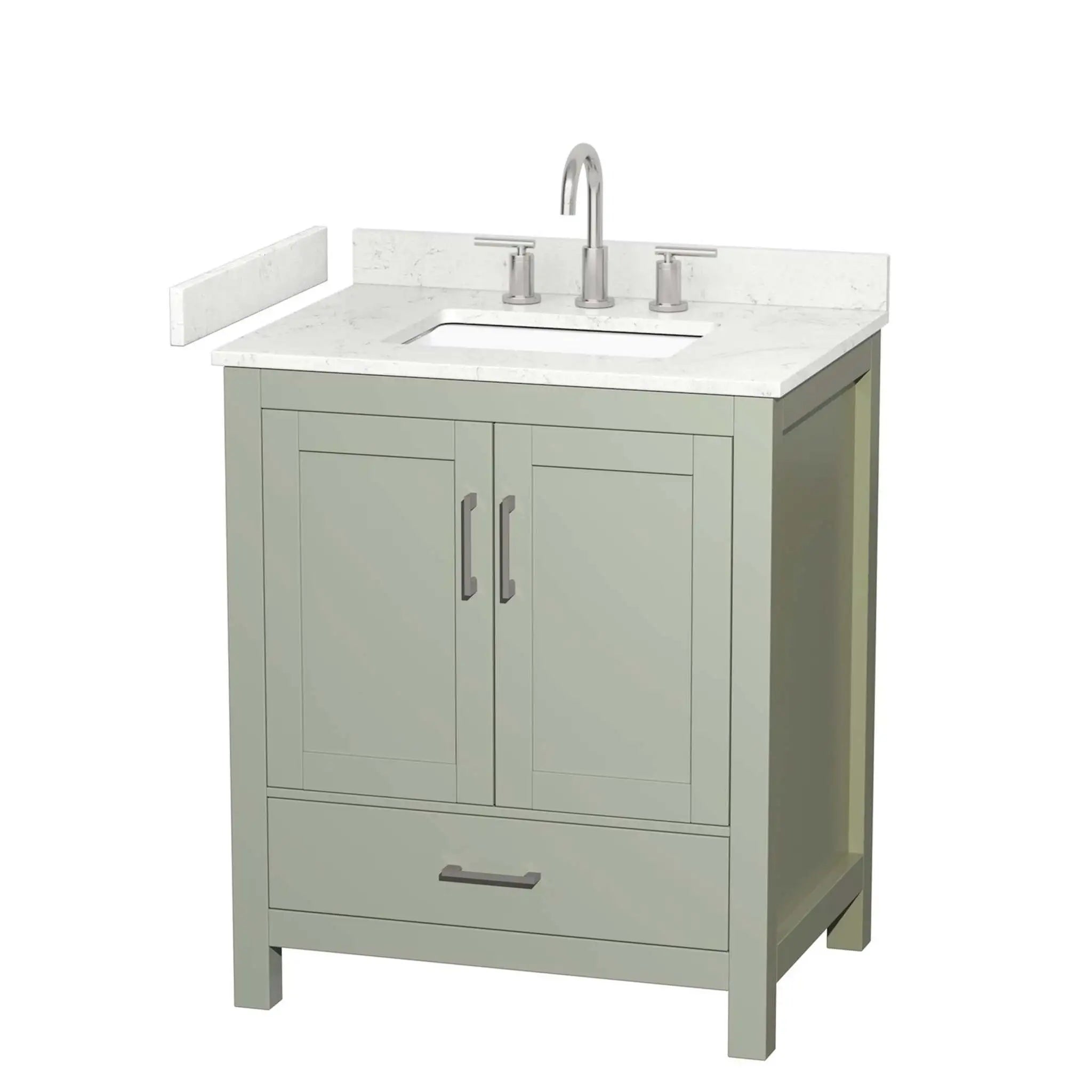 30" Sheffield 30 inch Single Bathroom Vanity in Light Green with Brushed Nickel Trim by Wyndham