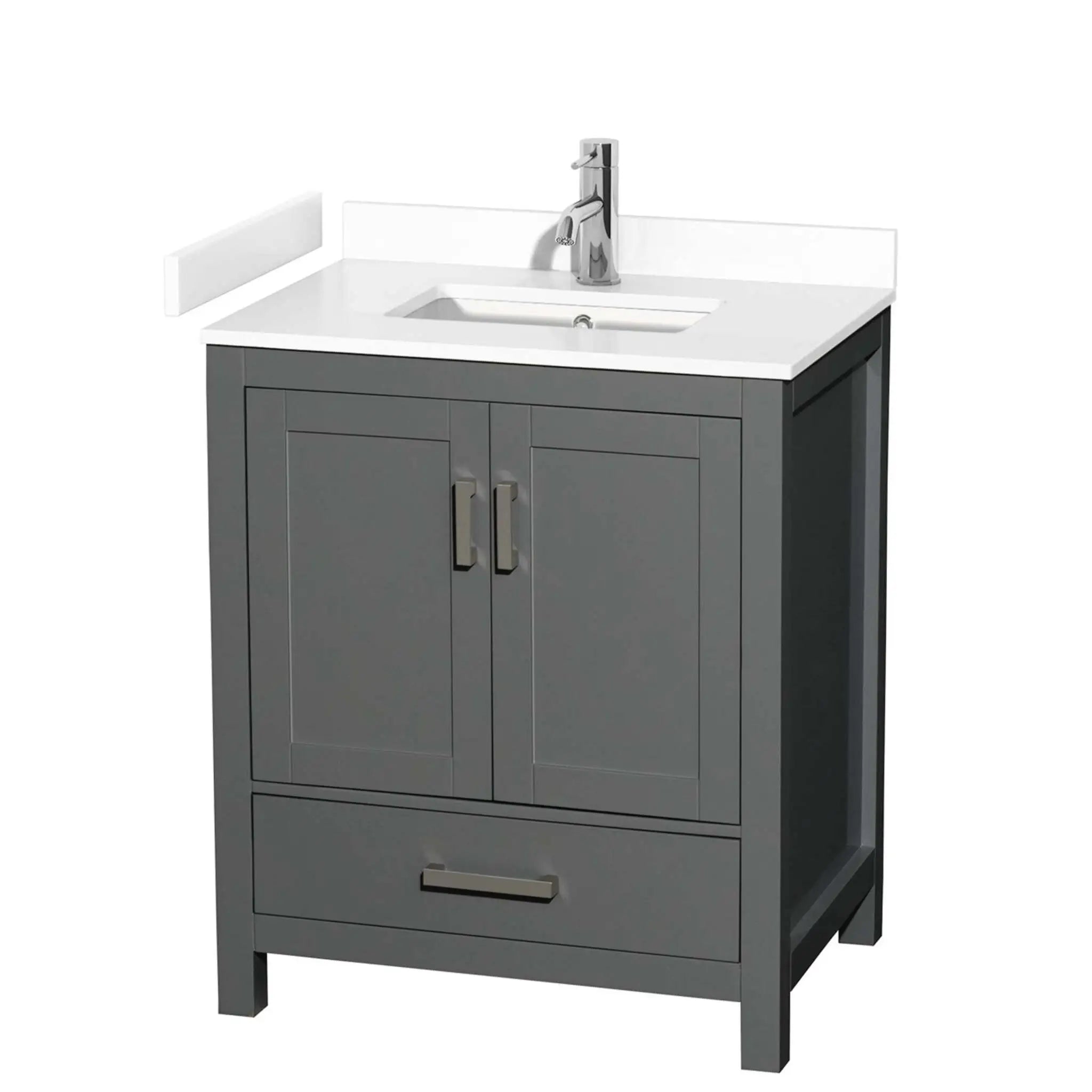 30" Sheffield Single Bathroom Vanity in Dark Gray with Brushed Chrome Trim by Wyndham