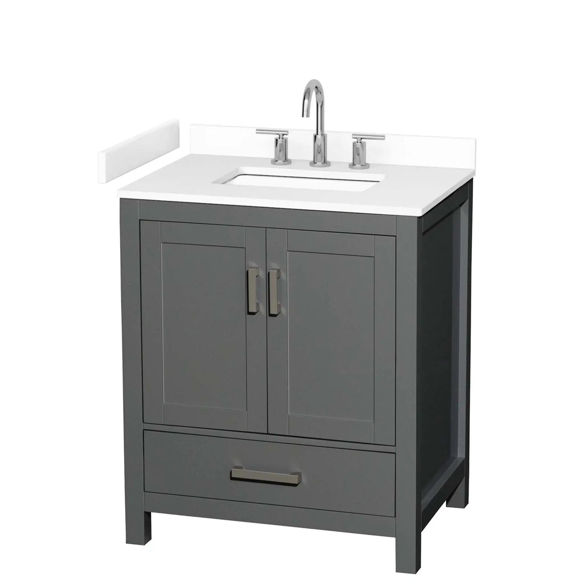 30" Sheffield Single Bathroom Vanity in Dark Gray with Brushed Chrome Trim by Wyndham