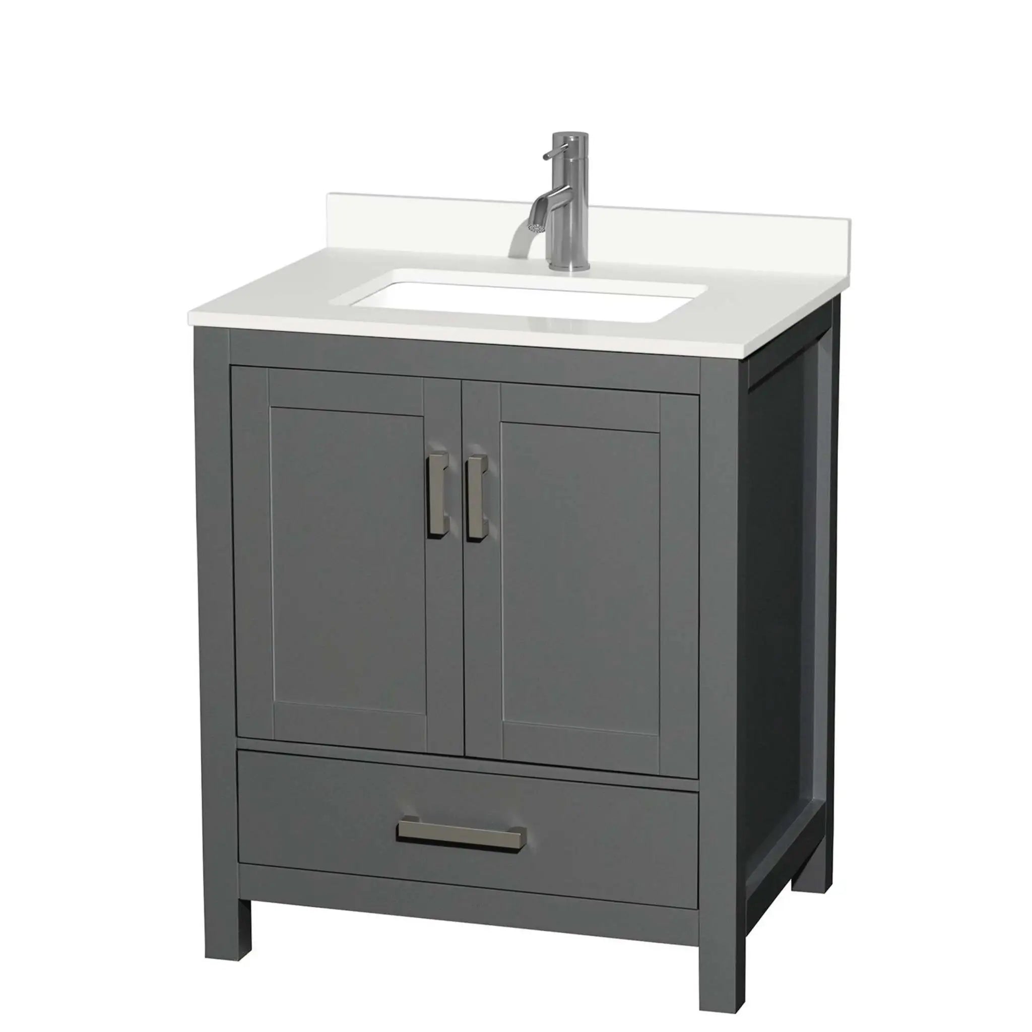 30" Sheffield Single Bathroom Vanity in Dark Gray with Brushed Chrome Trim by Wyndham