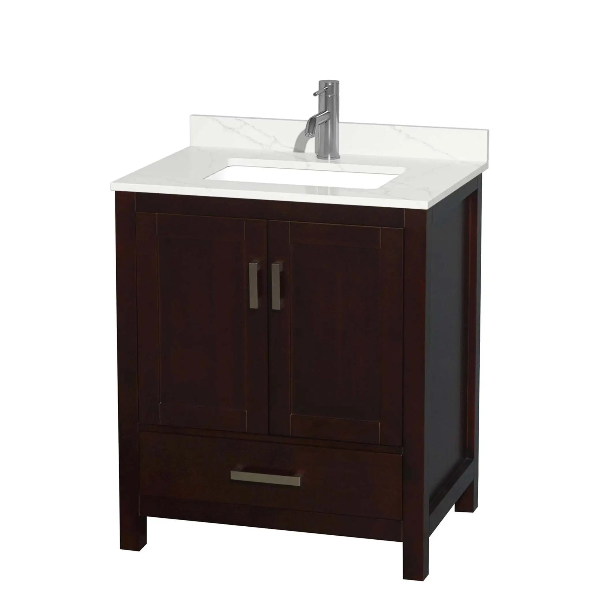 30" Sheffield Single Bathroom Vanity in Espresso with Brushed Chrome Trim by Wyndham