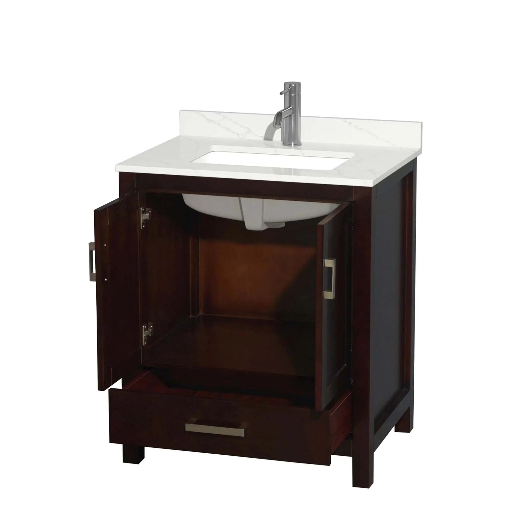 30" Sheffield Single Bathroom Vanity in Espresso with Brushed Chrome Trim by Wyndham