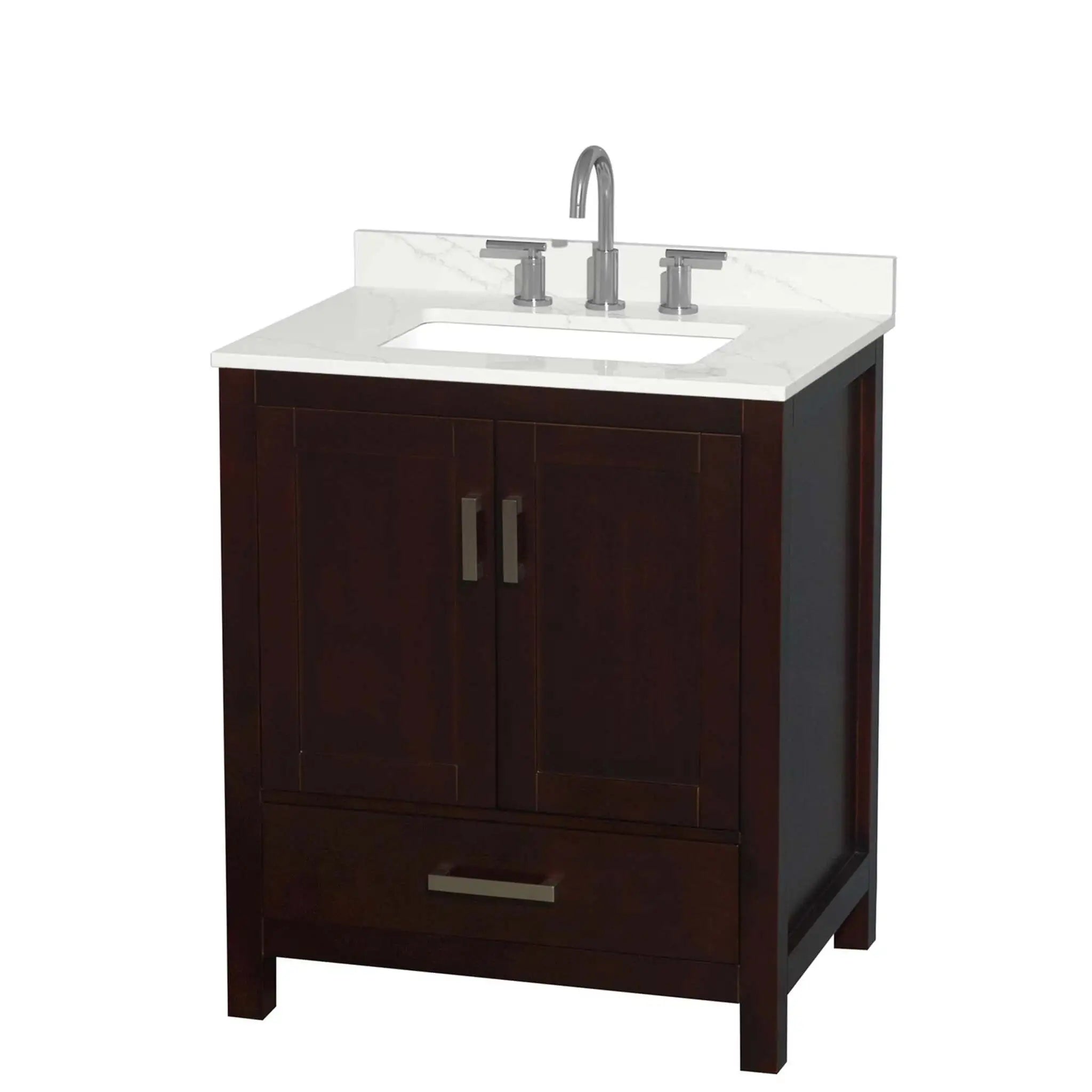 30" Sheffield Single Bathroom Vanity in Espresso with Brushed Chrome Trim by Wyndham