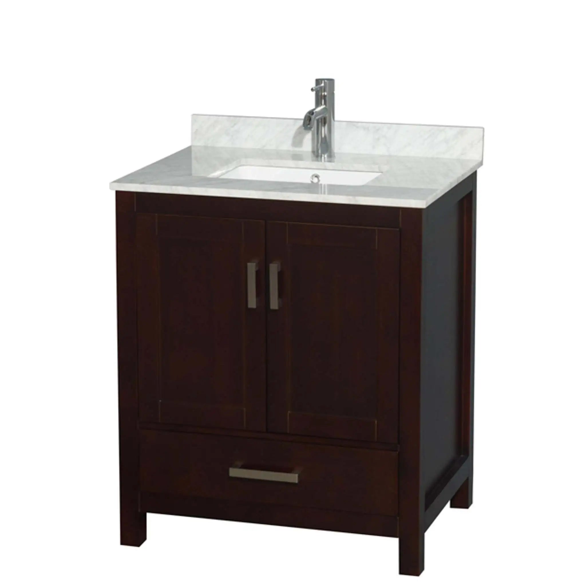 30" Sheffield Single Bathroom Vanity in Espresso with Brushed Chrome Trim by Wyndham