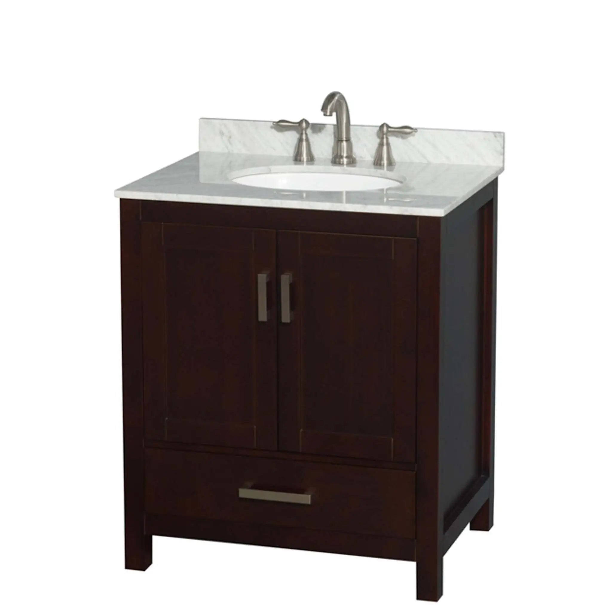 30" Sheffield Single Bathroom Vanity in Espresso with Brushed Chrome Trim by Wyndham