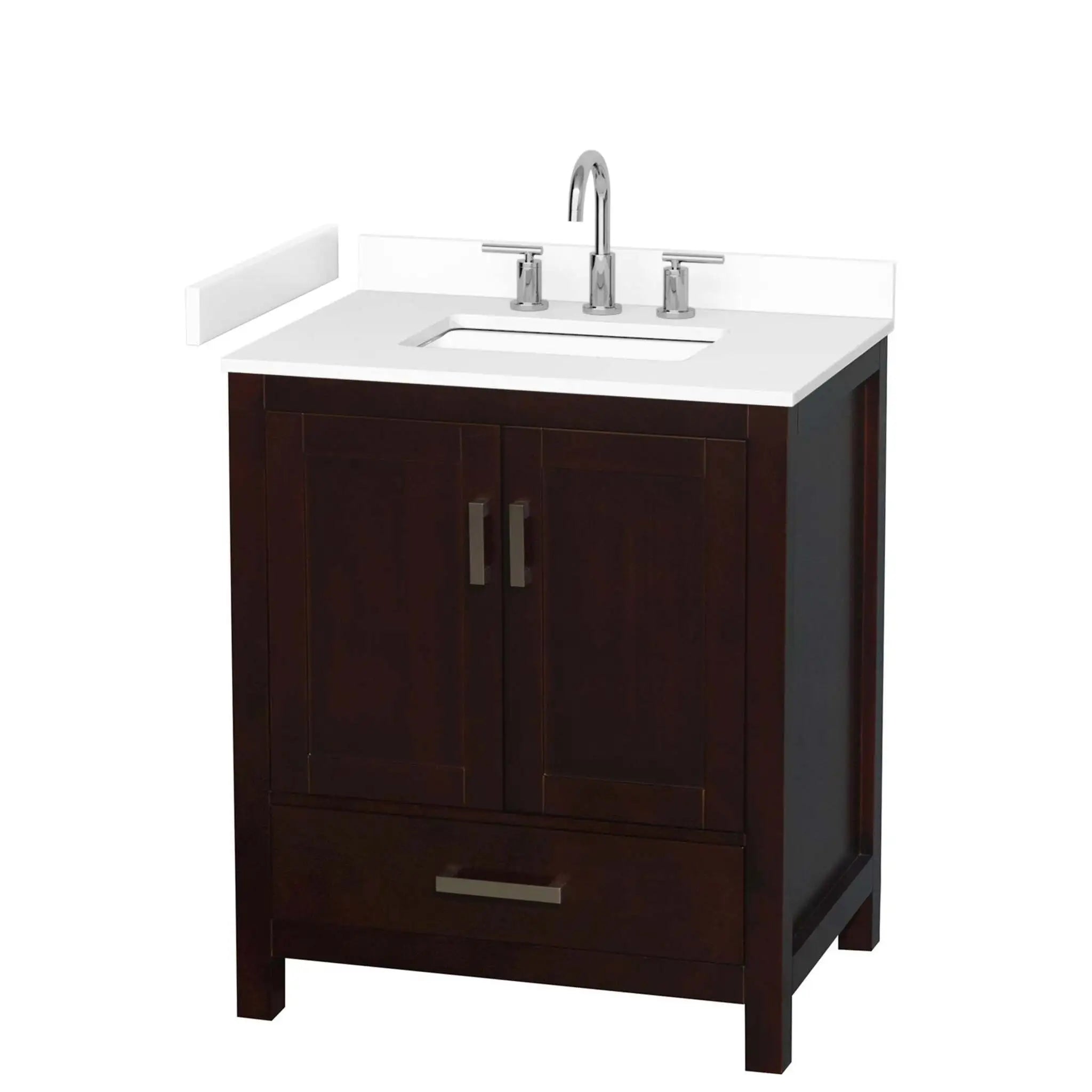 30" Sheffield Single Bathroom Vanity in Espresso with Brushed Chrome Trim by Wyndham