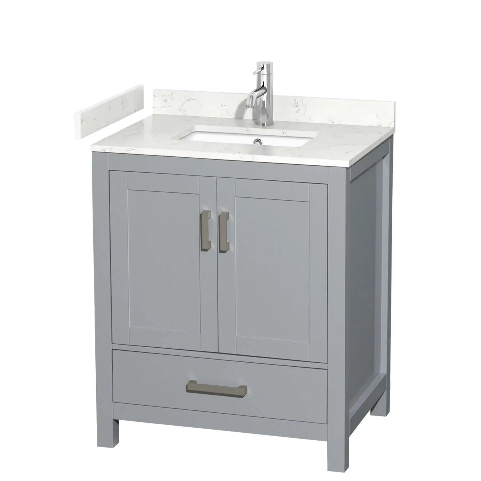 30" Sheffield Single Bathroom Vanity in Gray with Brushed Chrome Trim by Wyndham