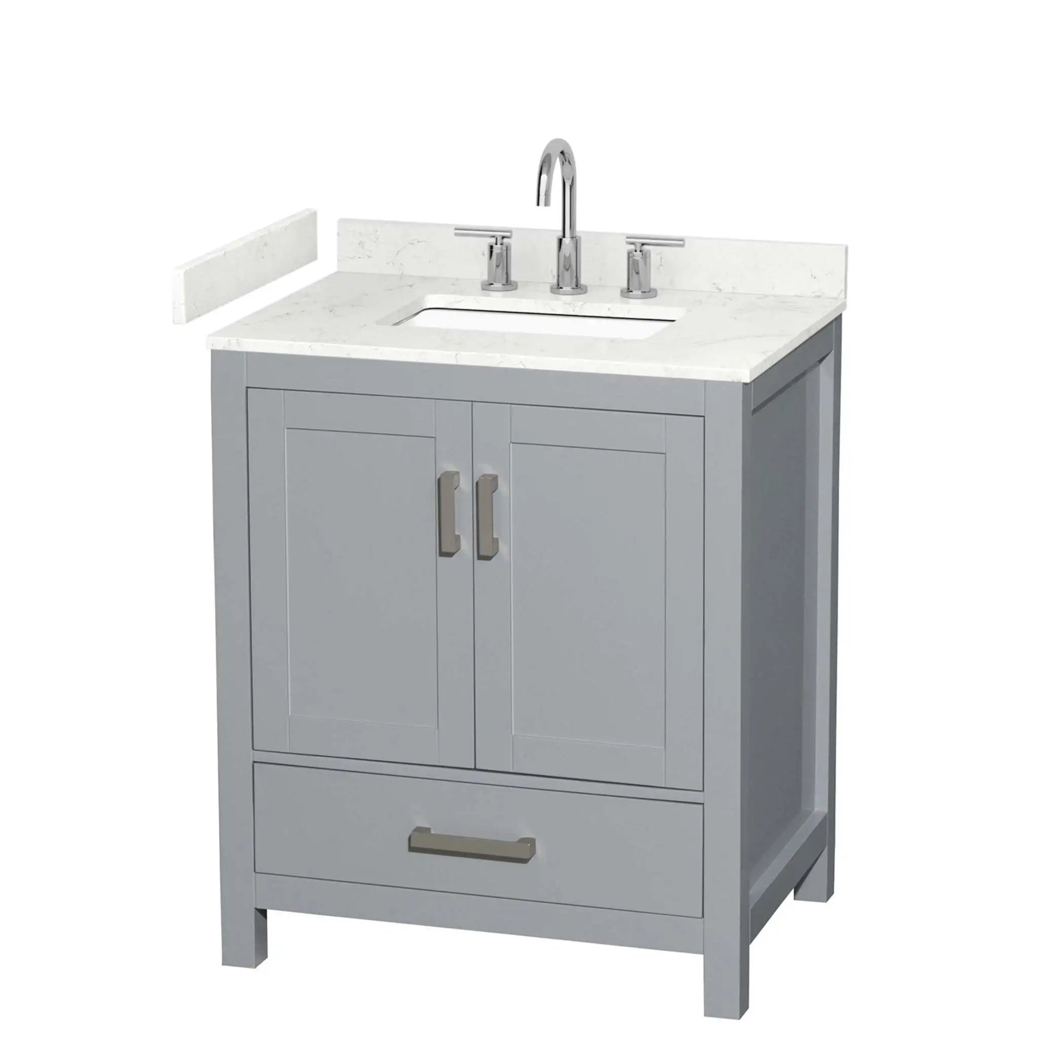30" Sheffield Single Bathroom Vanity in Gray with Brushed Chrome Trim by Wyndham