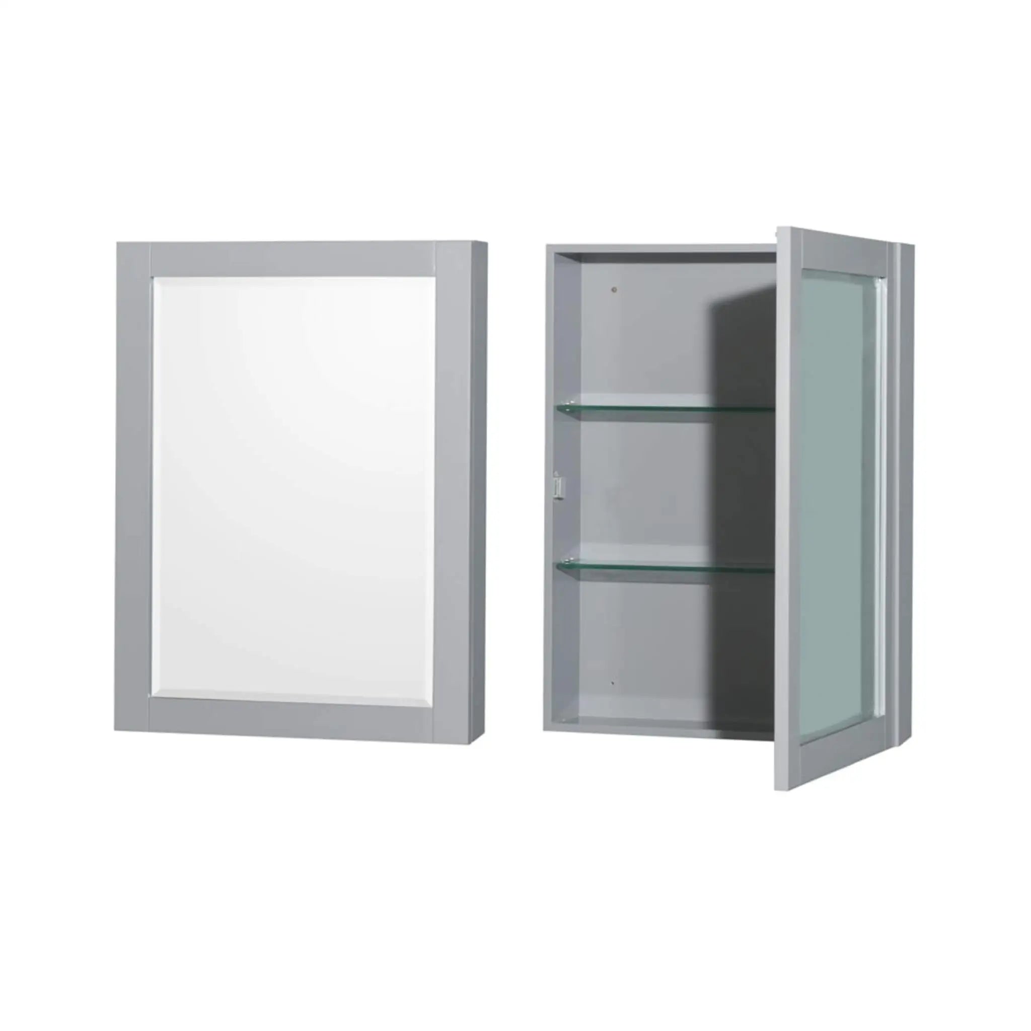30" Sheffield Single Bathroom Vanity in Gray with Brushed Chrome Trim & Medicine Cabinet by Wyndham
