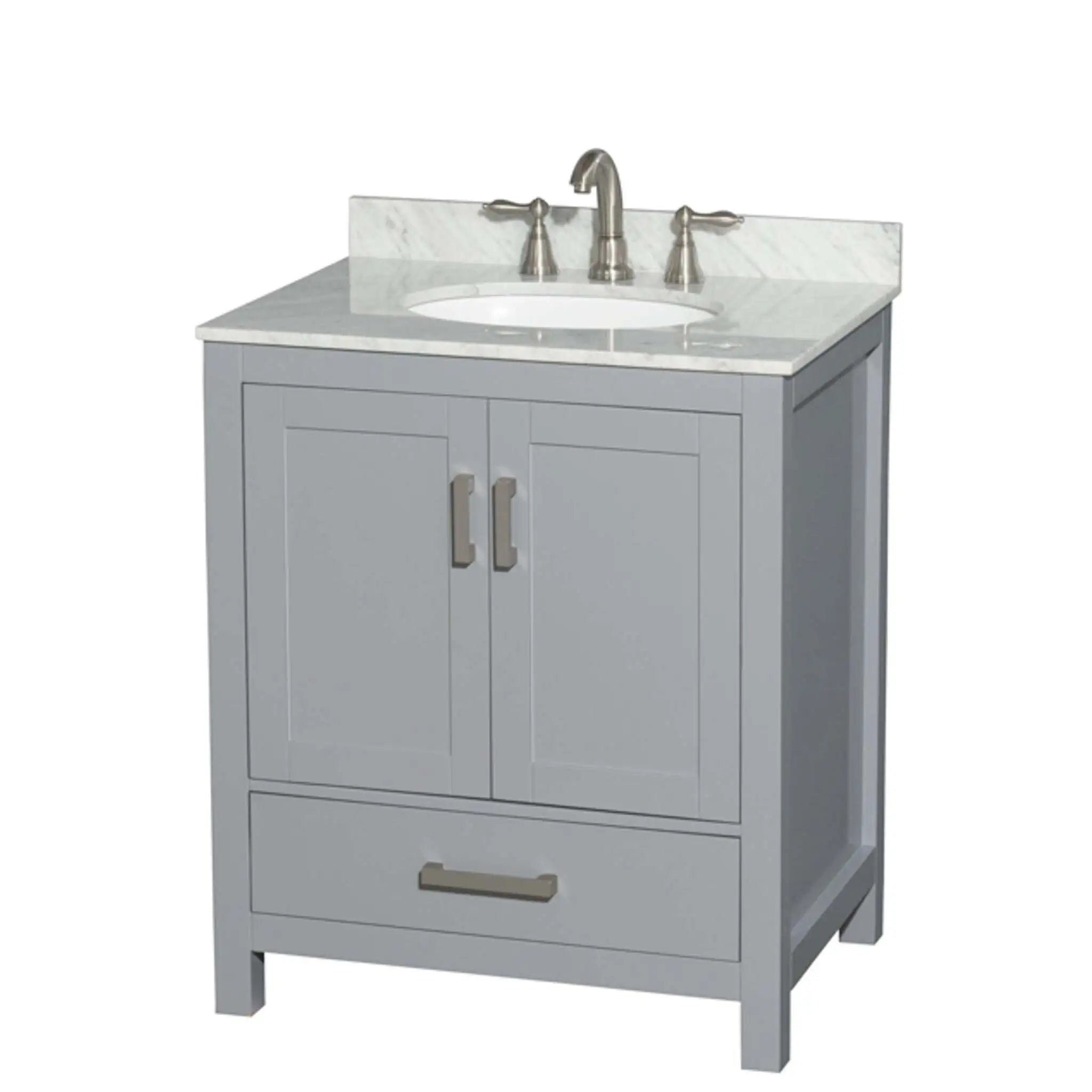 30" Sheffield Single Bathroom Vanity in Gray with Brushed Chrome Trim by Wyndham
