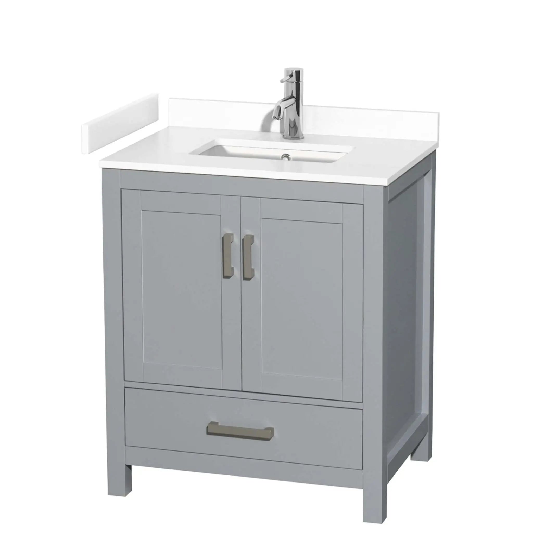 30" Sheffield Single Bathroom Vanity in Gray with Brushed Chrome Trim by Wyndham