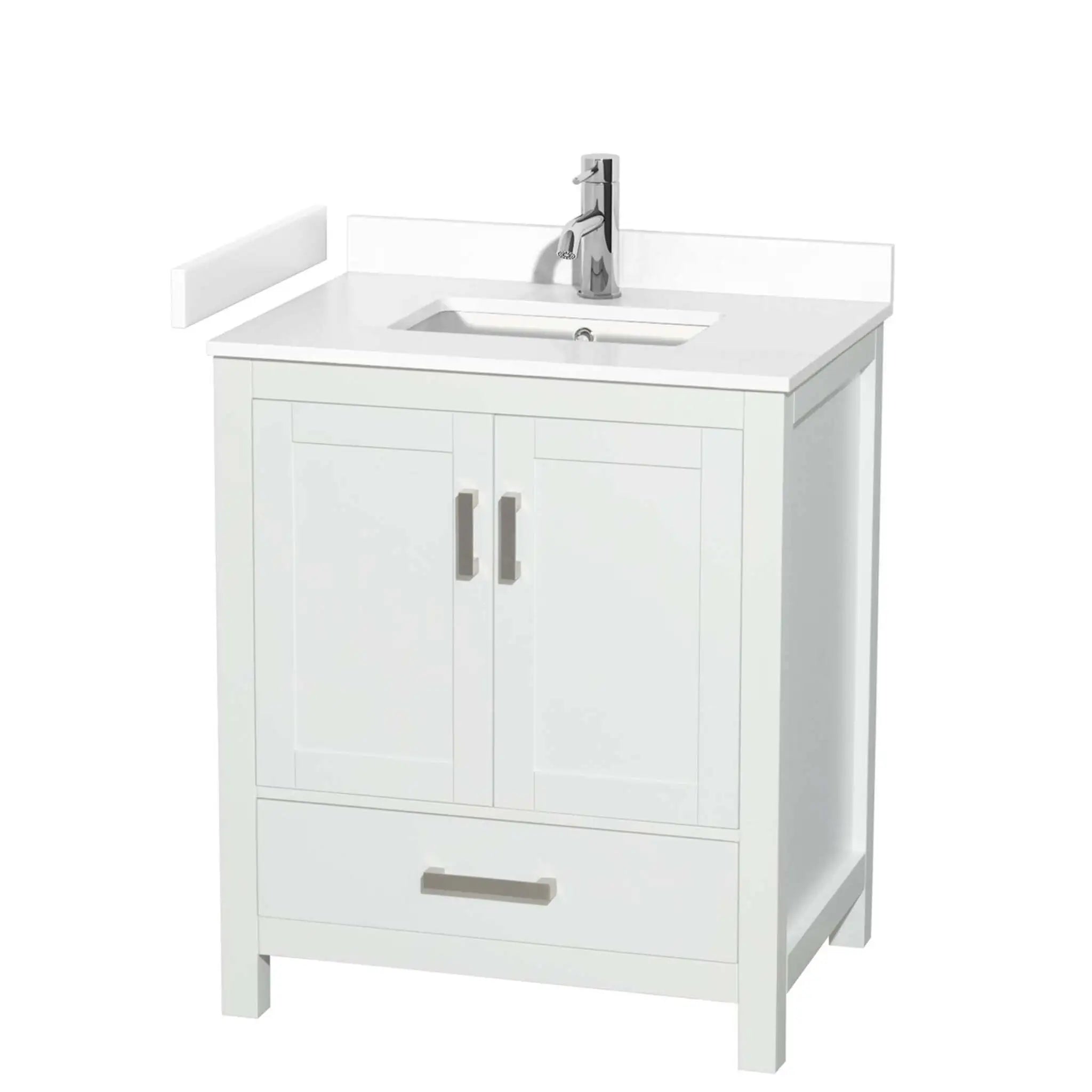 30" Sheffield Single Bathroom Vanity in White with Brushed Chrome Trim by Wyndham