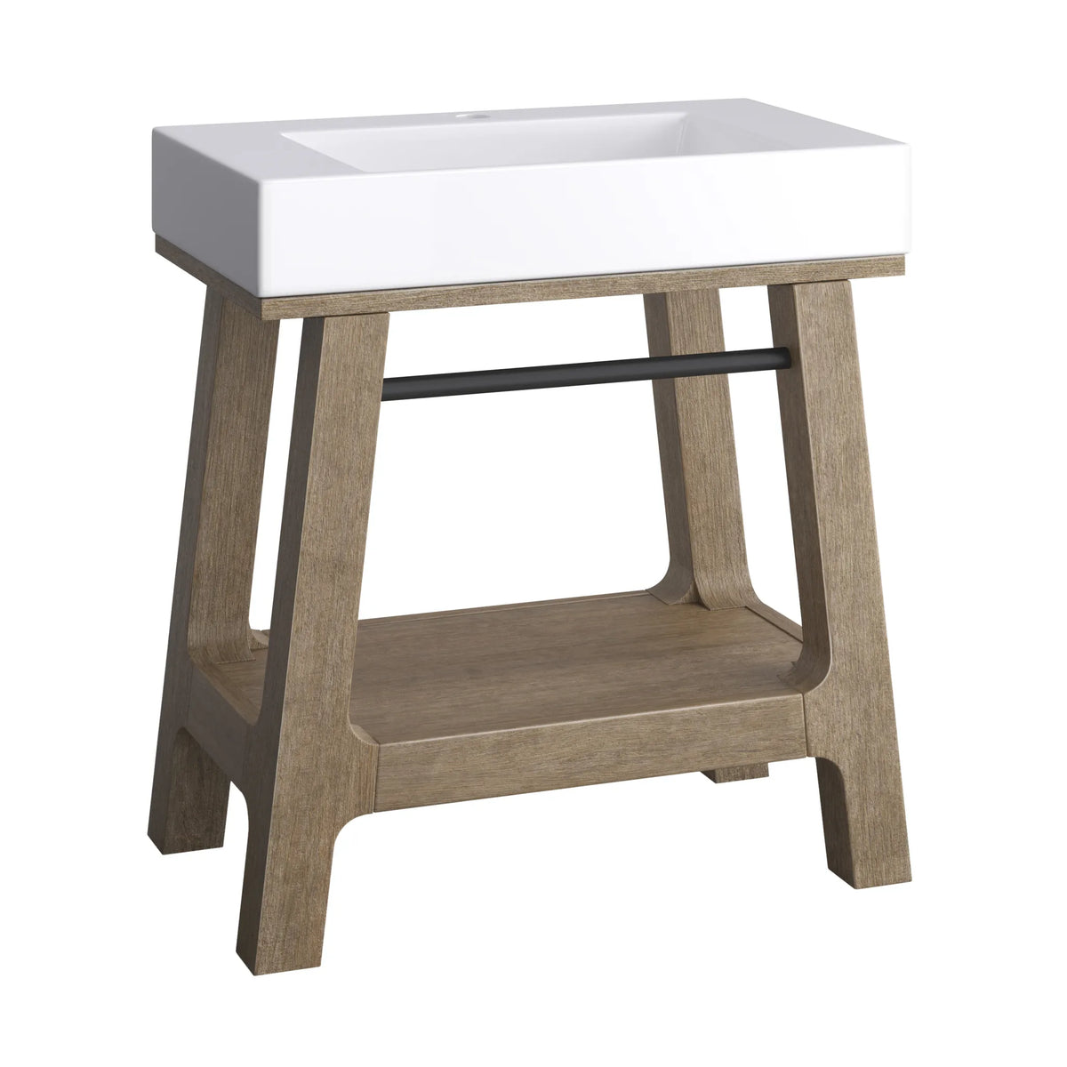 31.5" Auburn Single Sink Console in Weathered Timber-Glossy White image 11