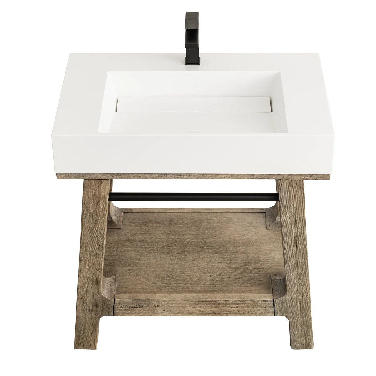31.5" Auburn Single Sink Console in Weathered Timber-Glossy White image 7