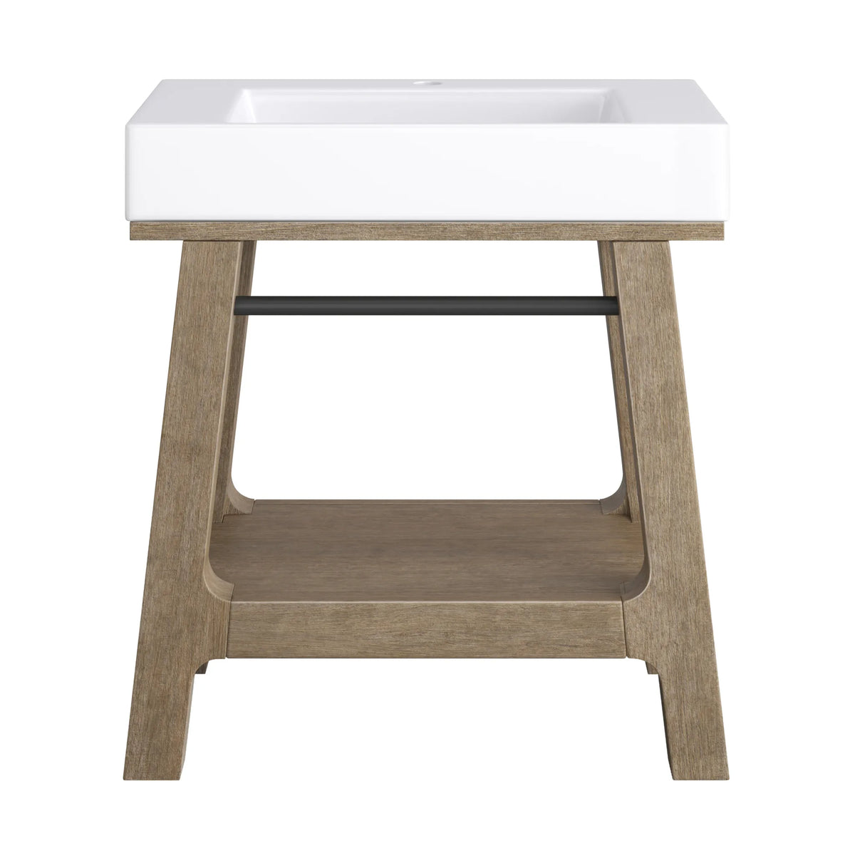 31.5" Auburn Single Sink Console in Weathered Timber-Glossy White image