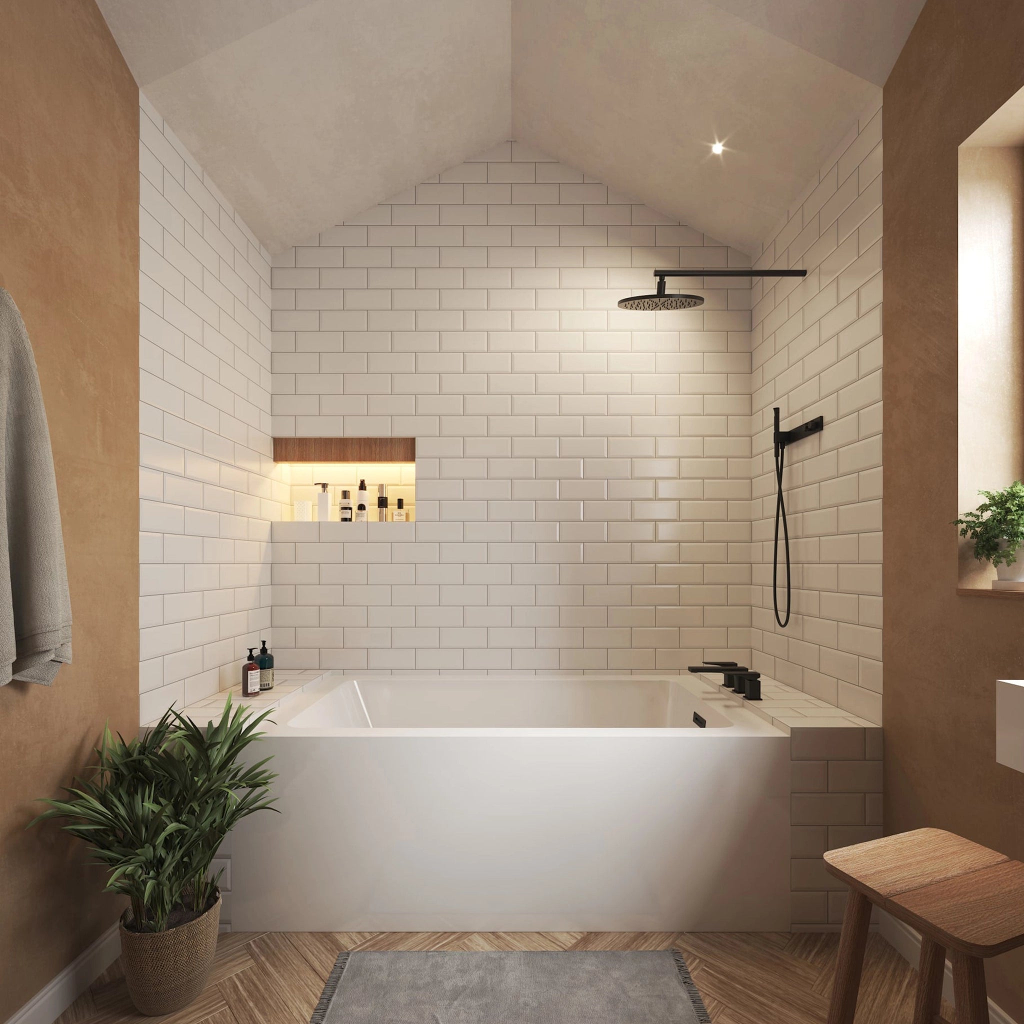 32" White Alcove Bathtub - Grayley by Wyndham (WCBTW16032RMBTRIM) image 1