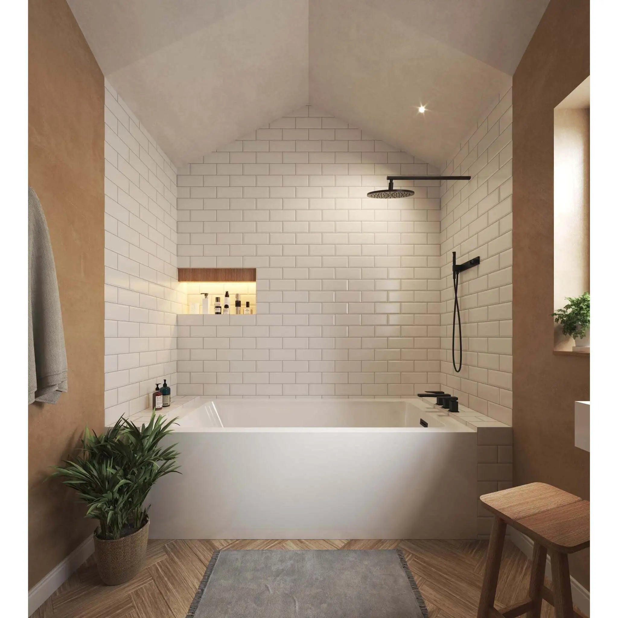 32" White Alcove Bathtub - Grayley by Wyndham (WCBTW16632RMBTRIM) image 1