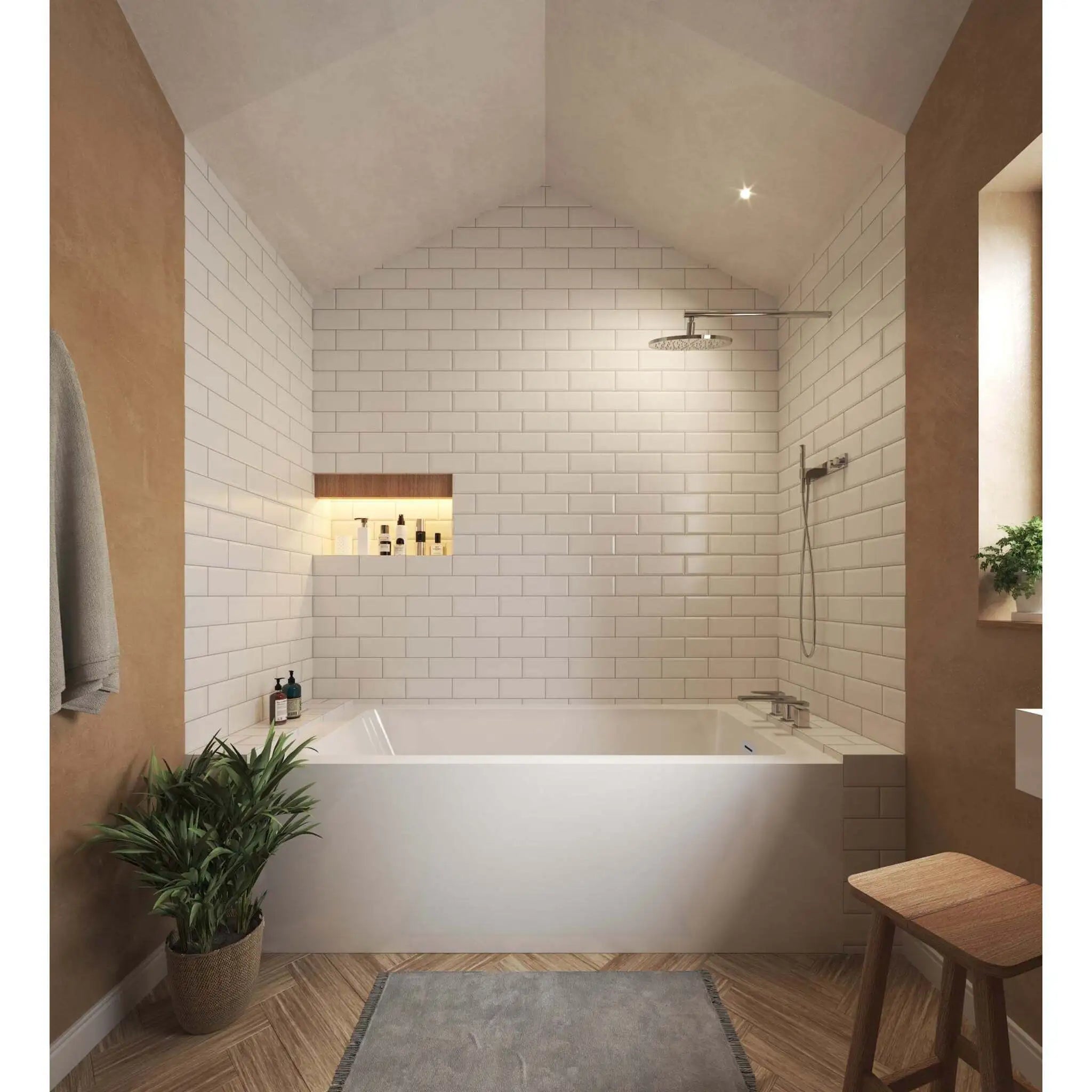 32" White Alcove Bathtub - Grayley by Wyndham (WCBTW16632RSWTRIM) image 1