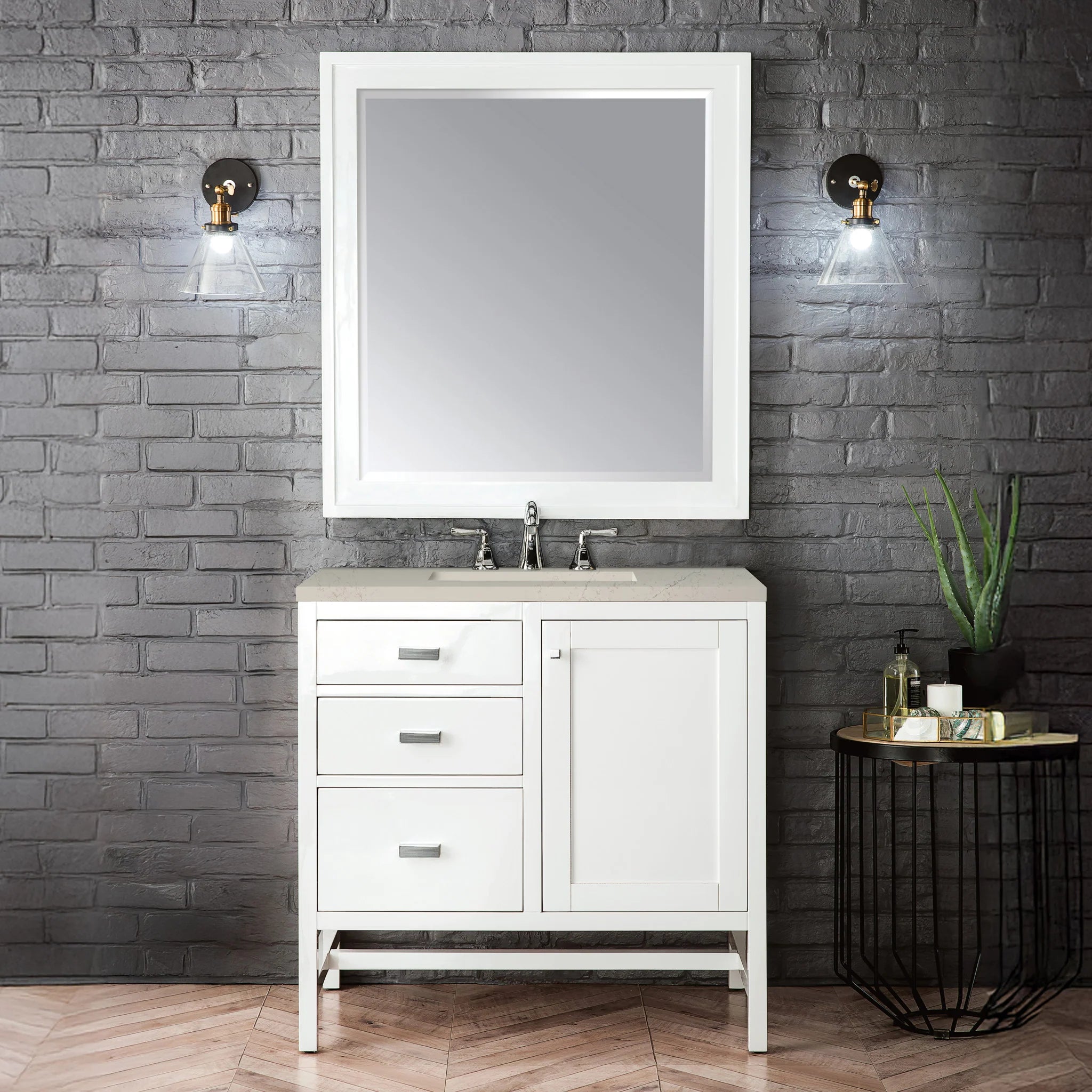 36-addison-single-vanity-cabinet-in-glossy-white-by-james-martin-vanities-e444-v36-gw-siberian-silestone image 1