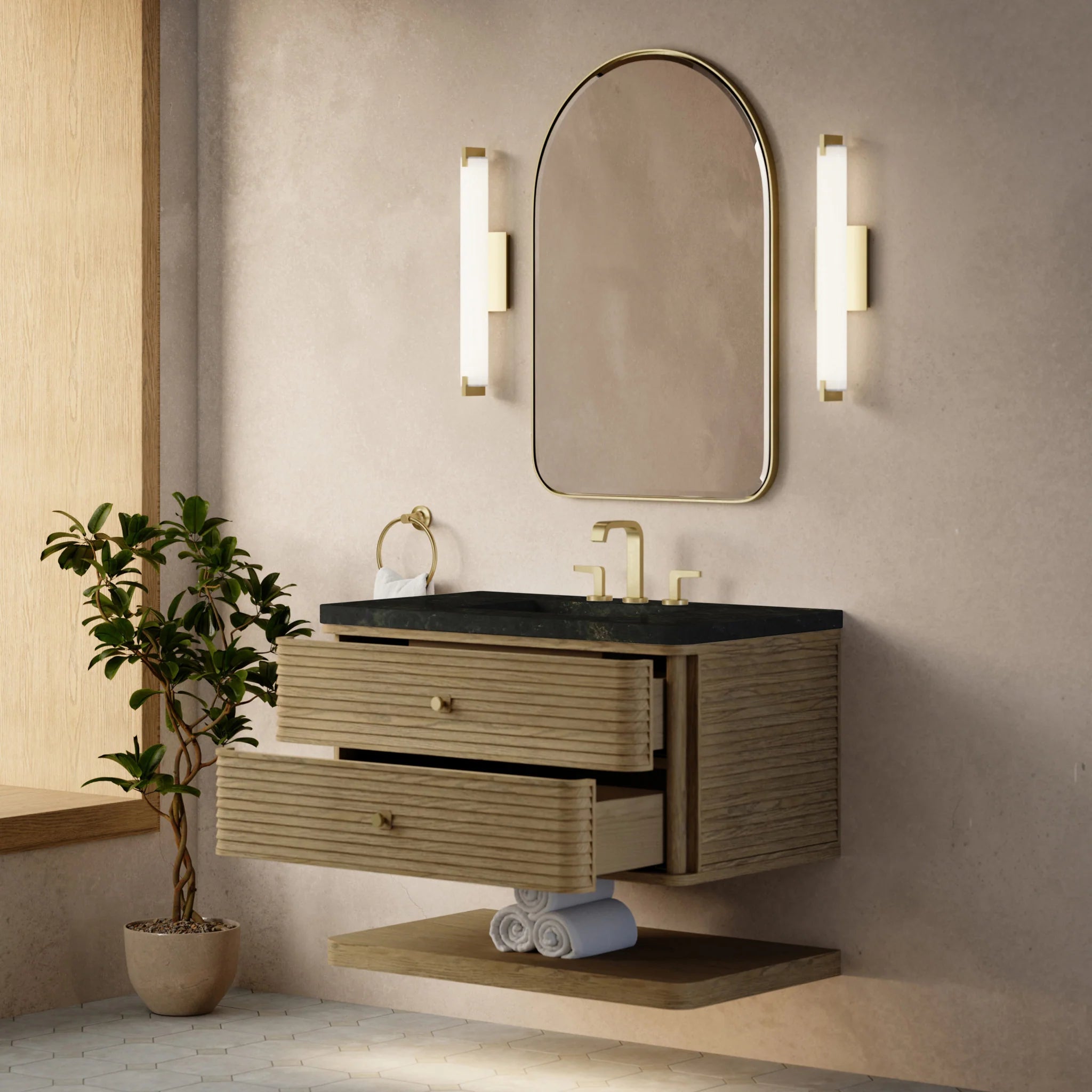 36" Allamari Single Vanity in Dune Mist by James Martin Vanities-Phantome Eclos 3