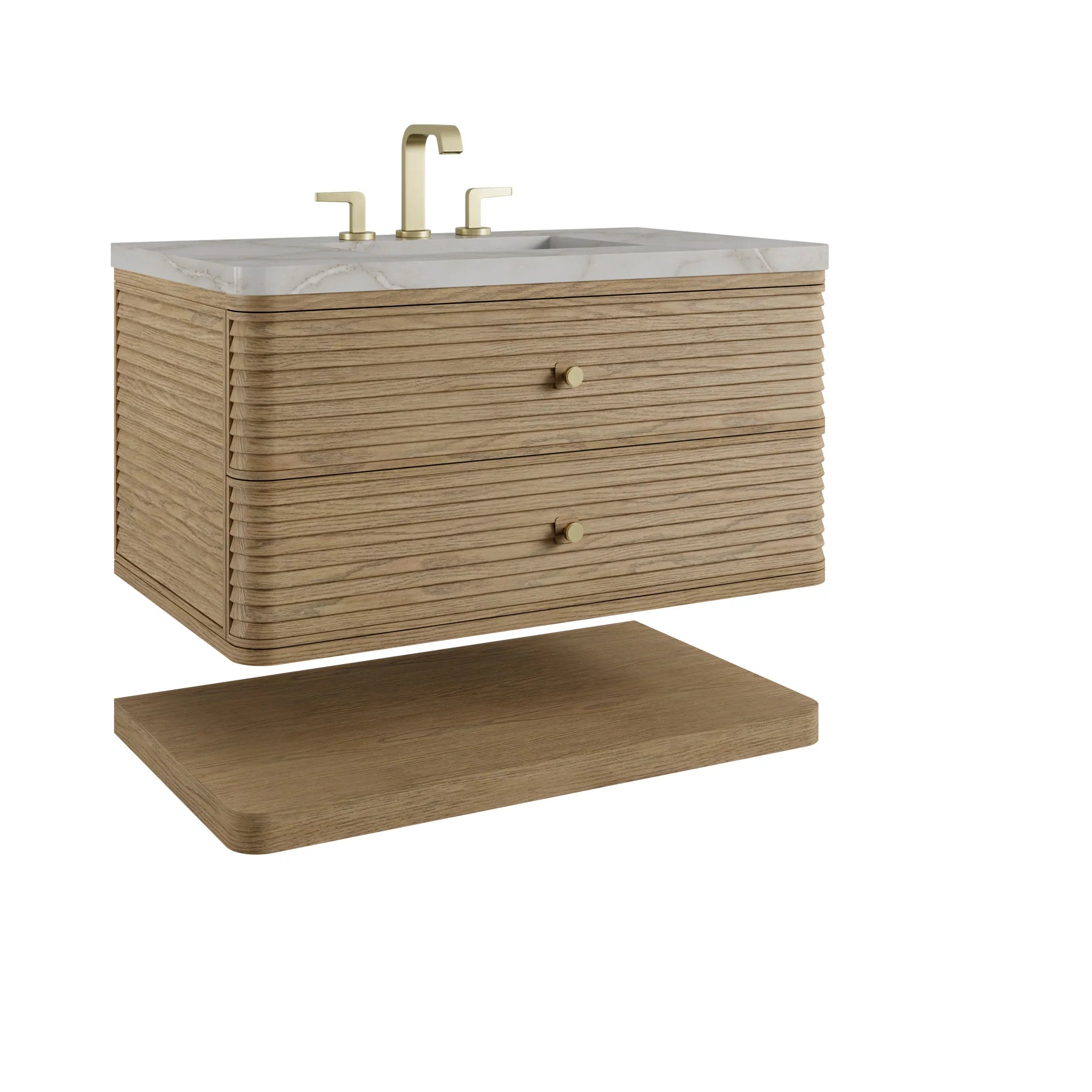 36" Allamari Single Vanity in Dune Mist by James Martin Vanities-Victorian Silver Silestone 9